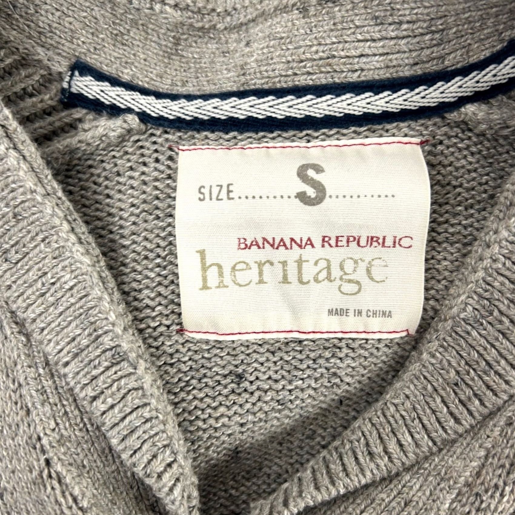 Banana Republic Banana Republic Heritage Mens Gray Speckled 1/4 Zip Sweater Size S 100 Cotton Size US S / EU 44-46 / 1 - 4 Thumbnail