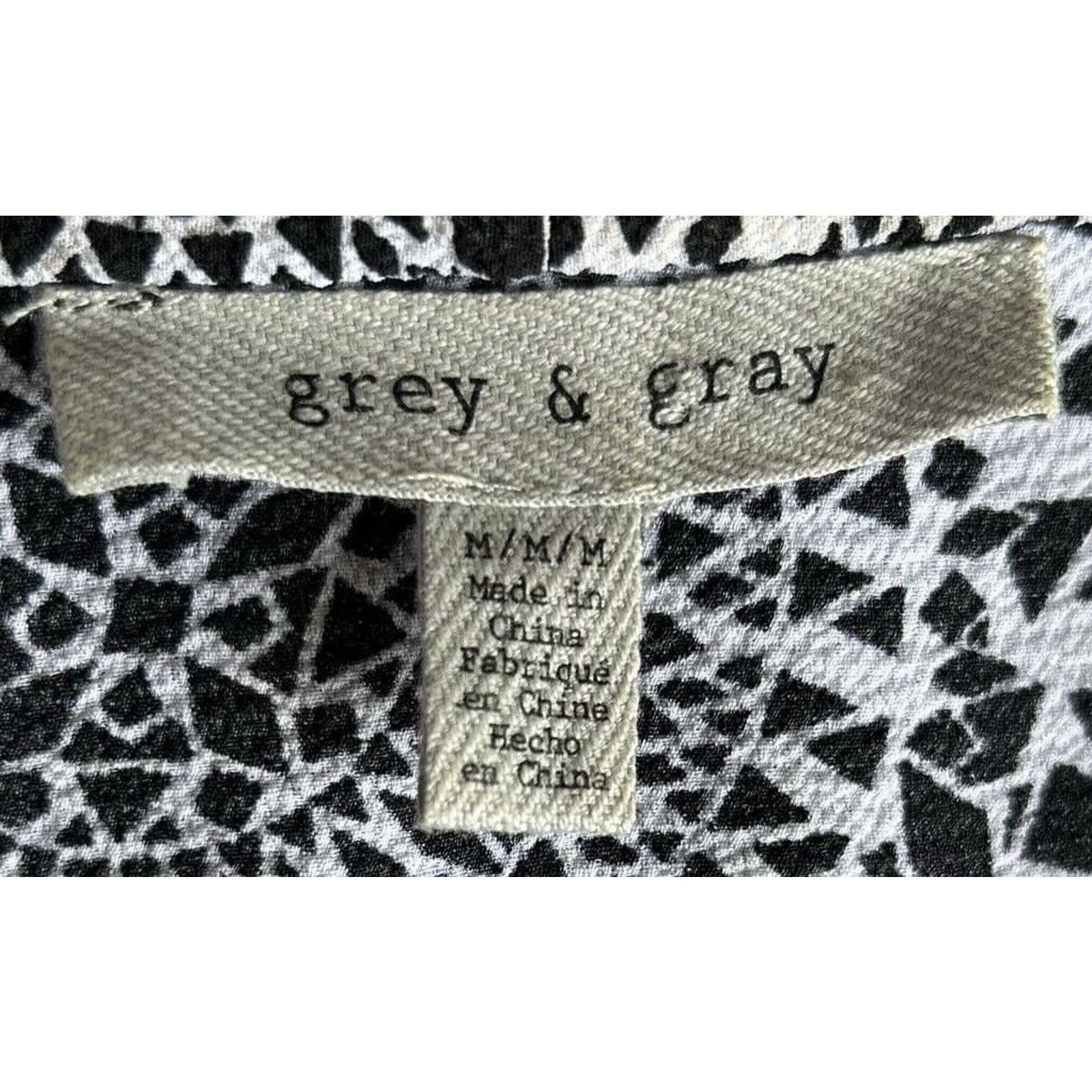 Other Grey & Gray | Geometric Pattern Sleeveless Blouse | Medium Size M / US 6-8 / IT 42-44 - 3 Thumbnail