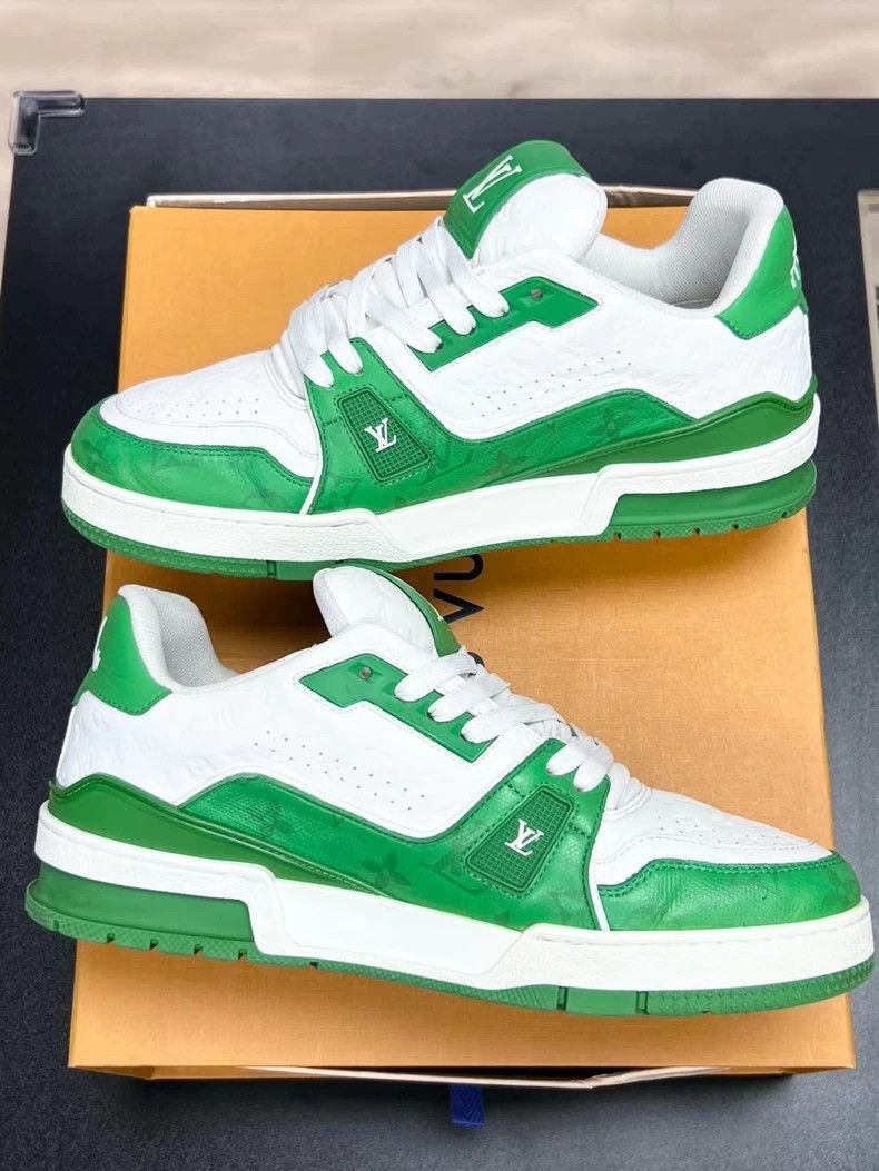 Louis Vuitton Louis Vuitton LV Trainer Sneakers in White and Green-2506 Size US 7 / EU 40 - 6 Thumbnail