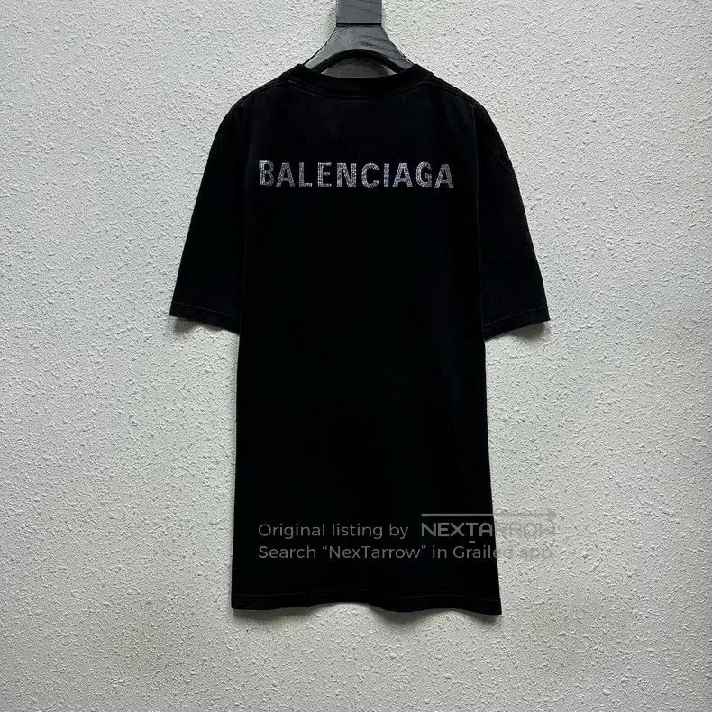 Balenciaga Balenciaga Washed Distressed Diamond T-Shirt Size US XS / EU 42 / 0 - 2 Thumbnail