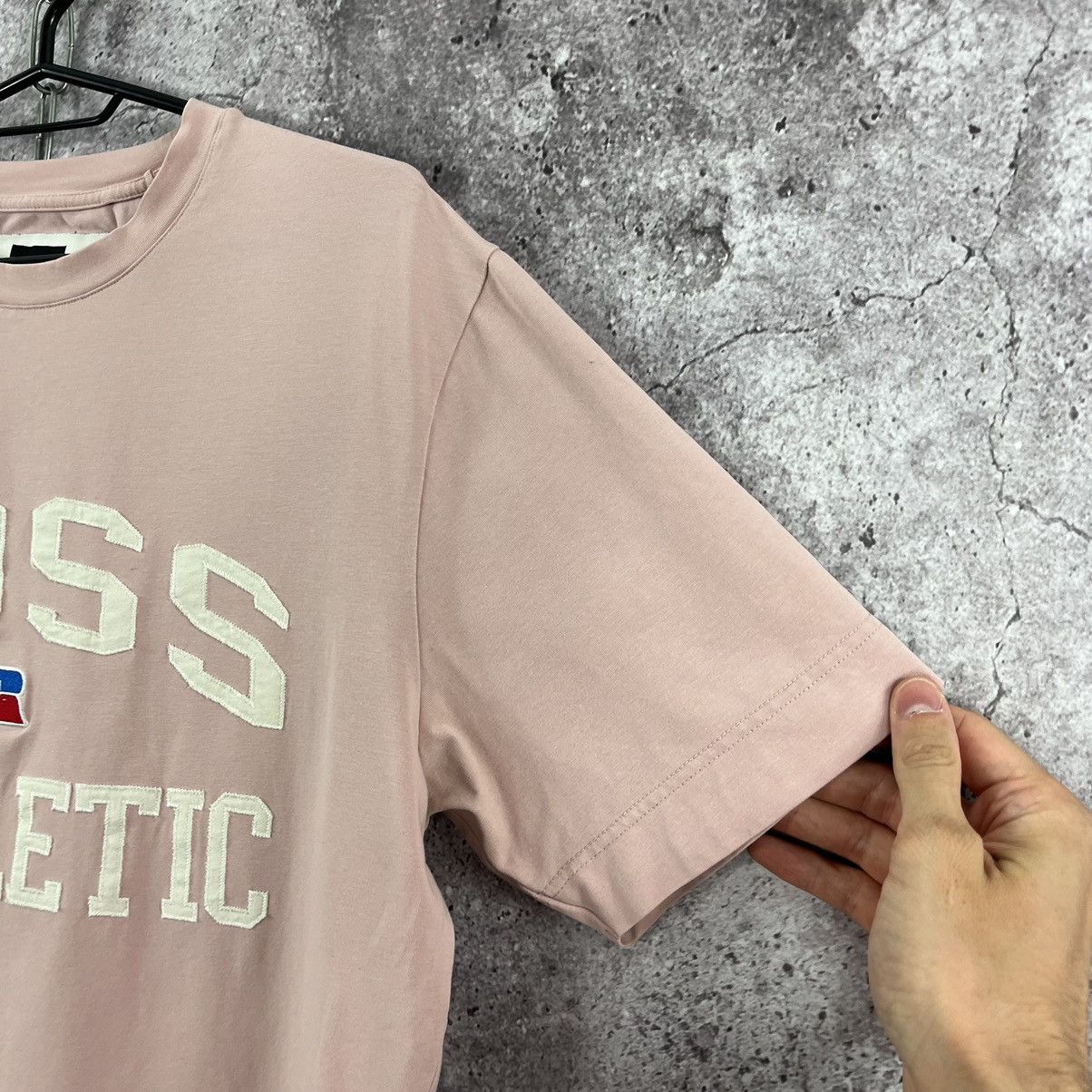 Hugo Boss Hugo Boss x Russel Athletic T-Shirt Big Logo Pink Size M Size US M / EU 48-50 / 2 - 7 Thumbnail