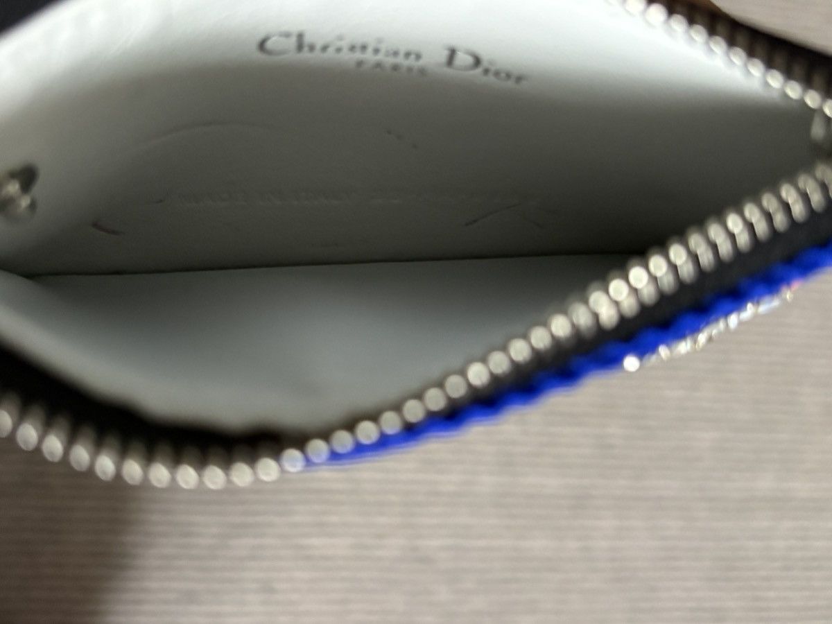 Dior Raf Simons Dior Blue Floral Embroidered Card Wallet Size ONE SIZE - 7 Thumbnail