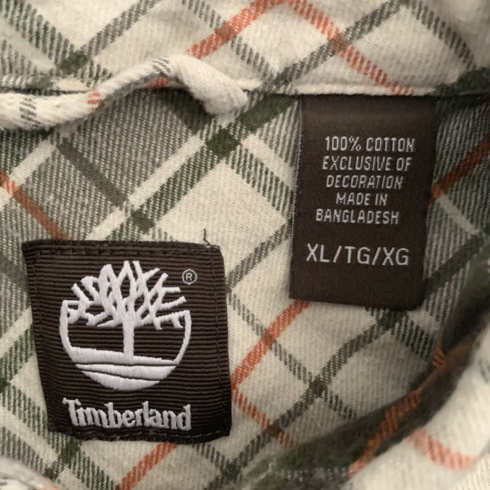 Timberland TIMBERLAND Shirt Mens XL Green Plaid Flannel 100% Cotton Button-Up Pockets Logo Casual Size US XL / EU 56 / 4 - 2 Thumbnail