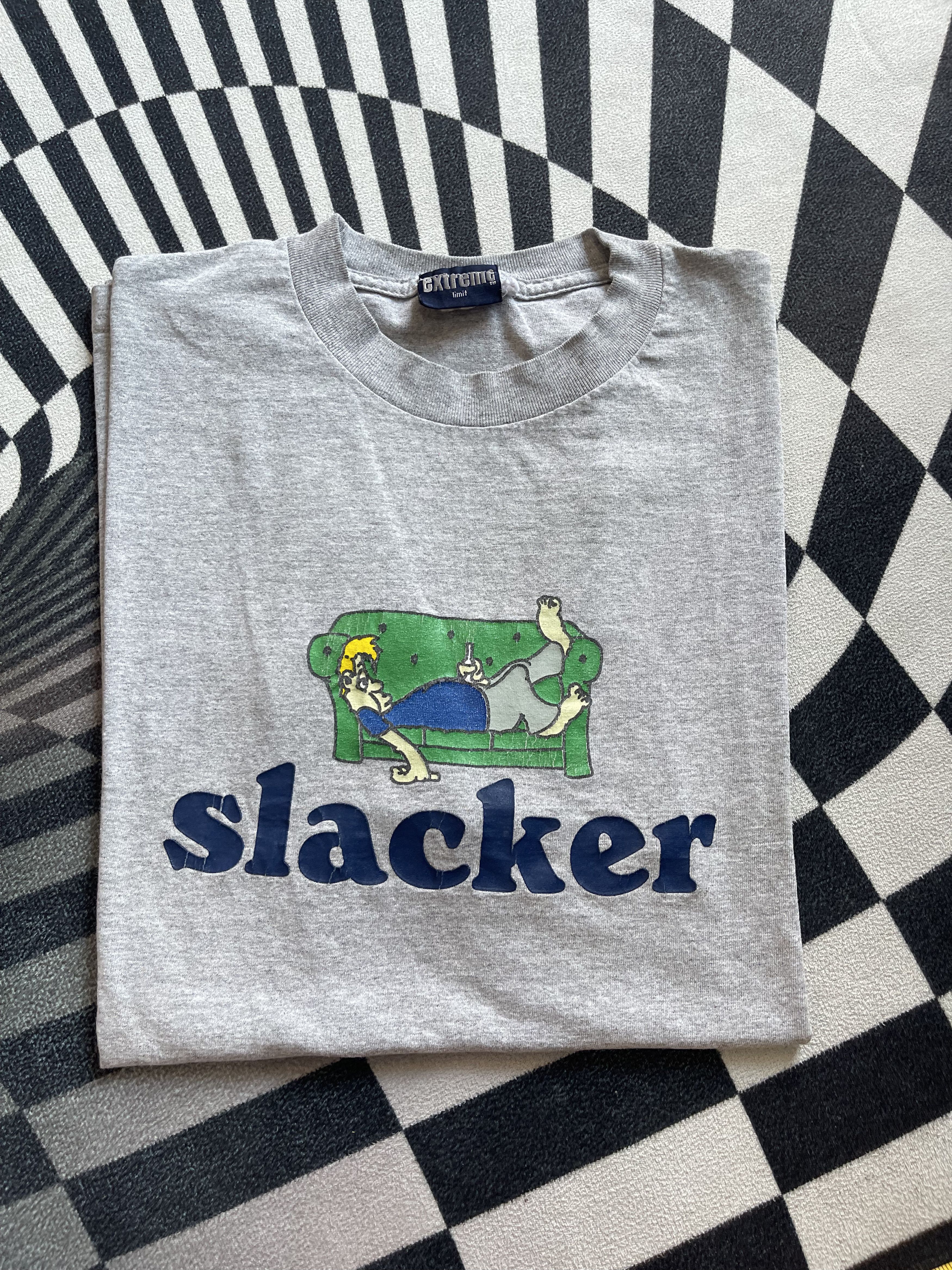 Vintage Vintage Extreme Limit Slacker Graphic Tee 90s Skater Grunge Size US L / EU 52-54 / 3 - 1 Thumbnail