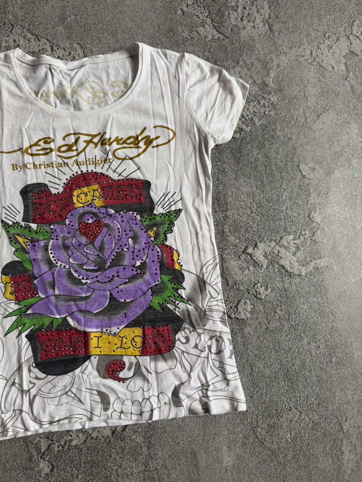 Ed Hardy Ed Hardy big logo rose 🌹 avantgarde y2k tee tshirt Size S / US 4 / IT 40 - 8 Thumbnail