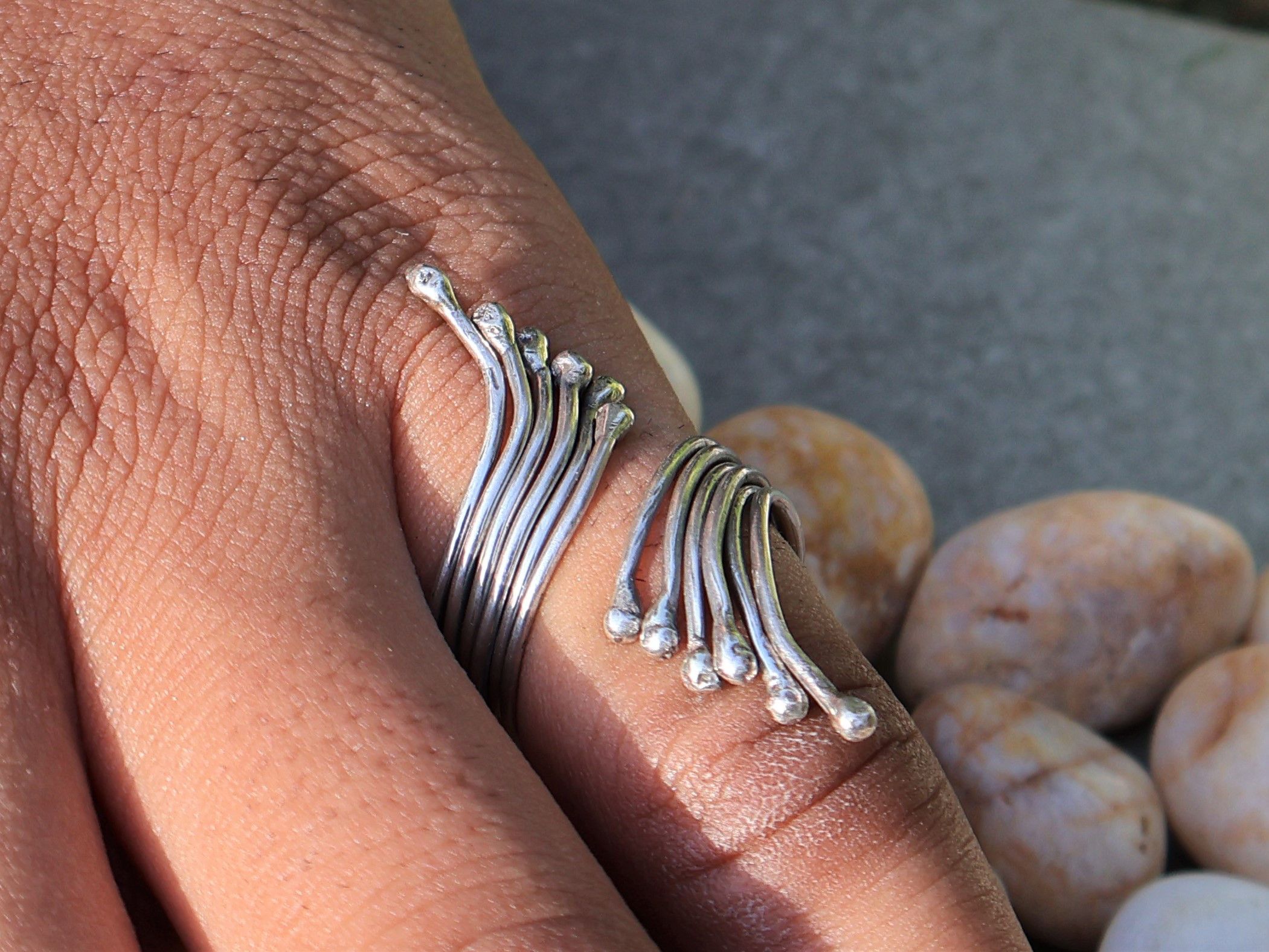 Handmade Plain Silver Band Ring, 925 Sterling Silver Handmade Ring, Size ONE SIZE - 7 Thumbnail