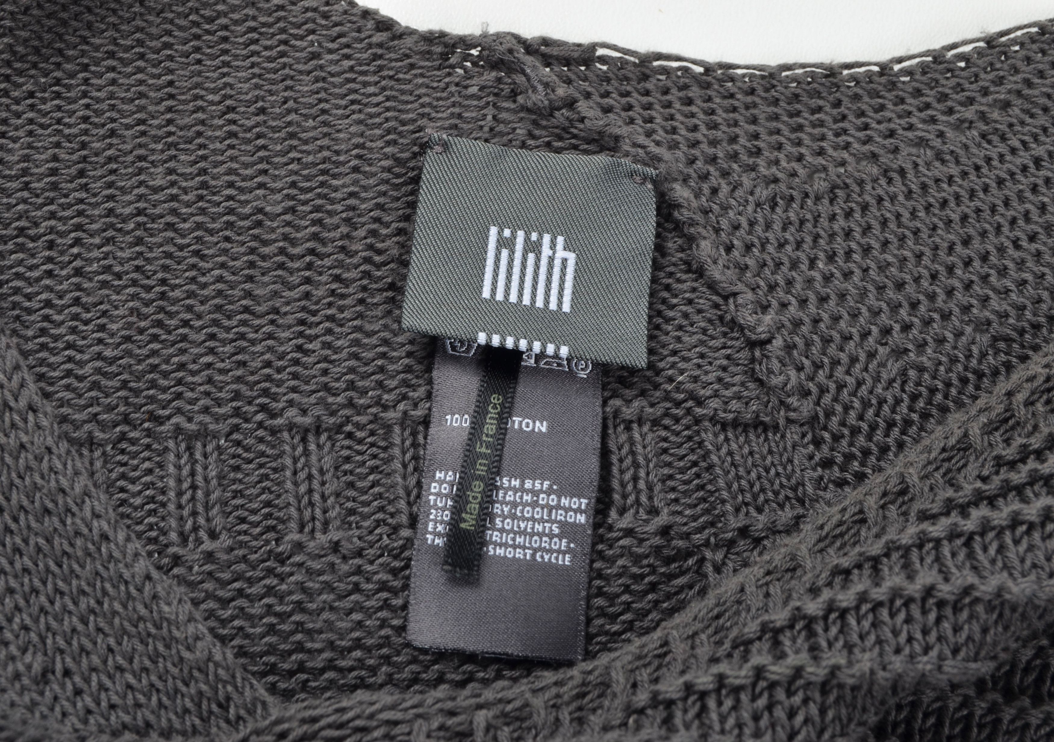 Other Lilith Y2K Cropped Asymmetrical Pointelle Open Knit Sweater Size S / US 4 / IT 40 - 7 Thumbnail