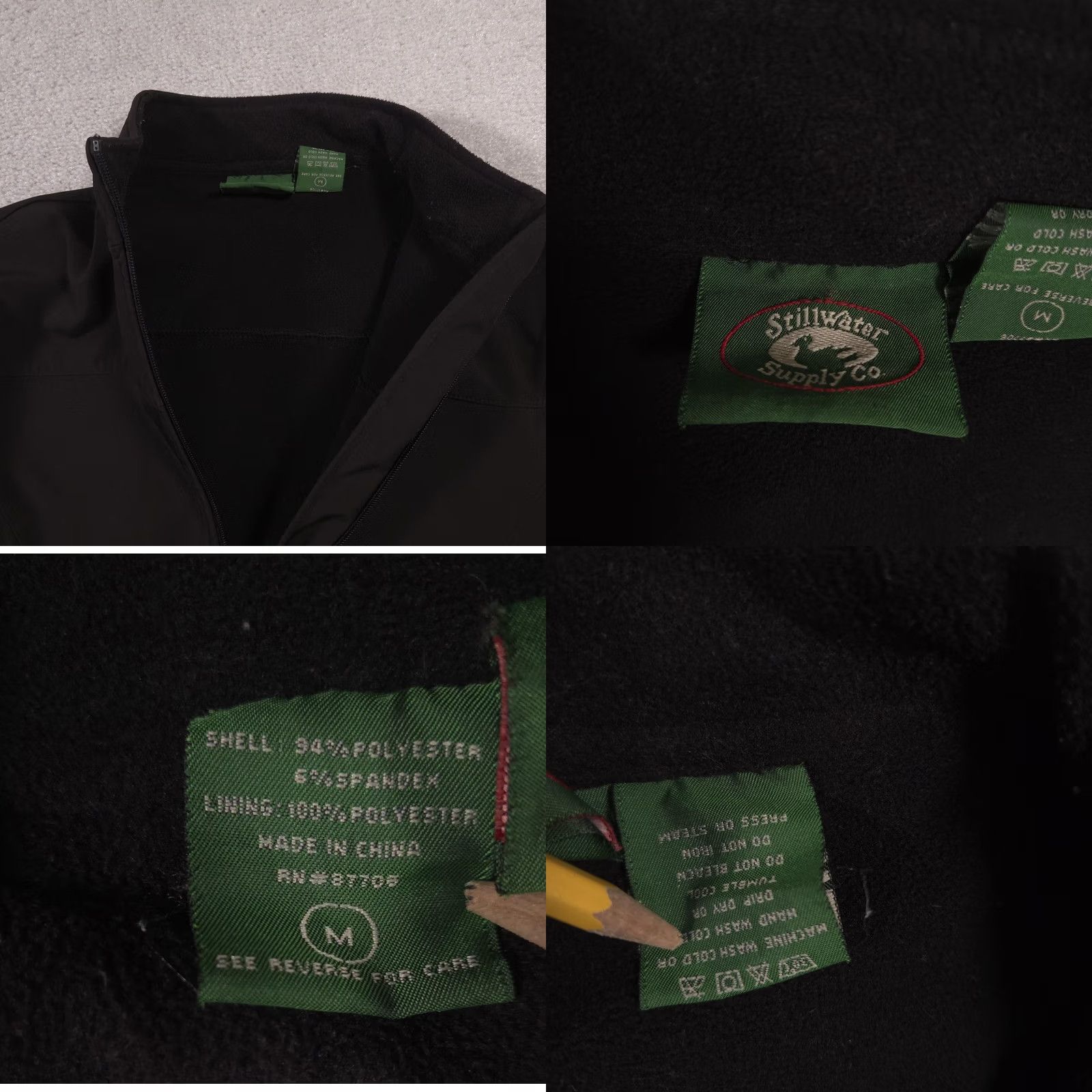 Vintage Stillwater Supply Co Jacket Mens M Black Softshell Lined Full Zip Size US M / EU 48-50 / 2 - 8 Thumbnail