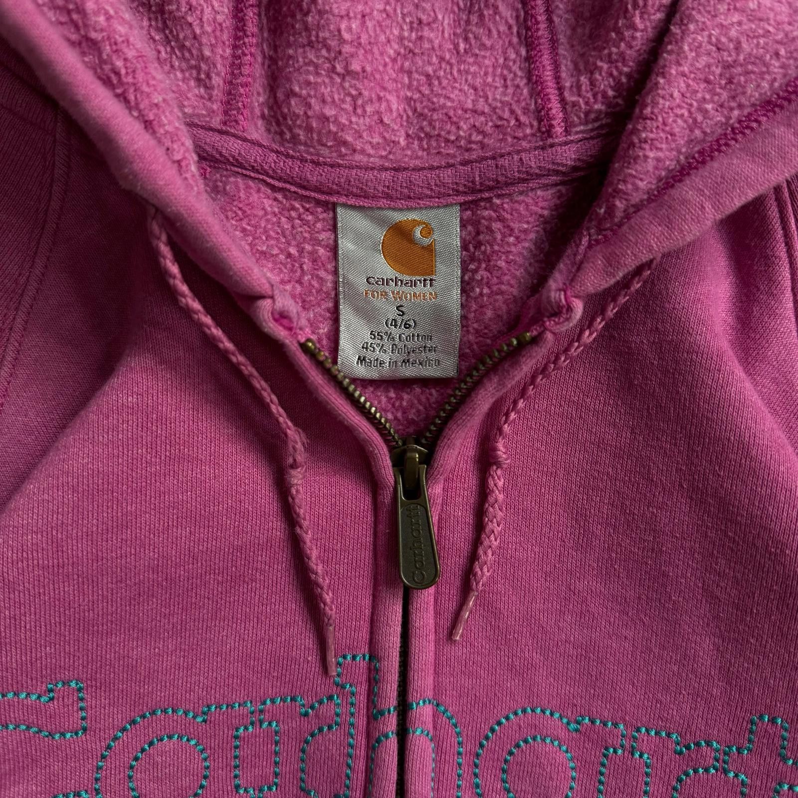 Carhartt 2000s Carhartt Pink Zip Hoodie - S Size US S / EU 44-46 / 1 - 6 Thumbnail