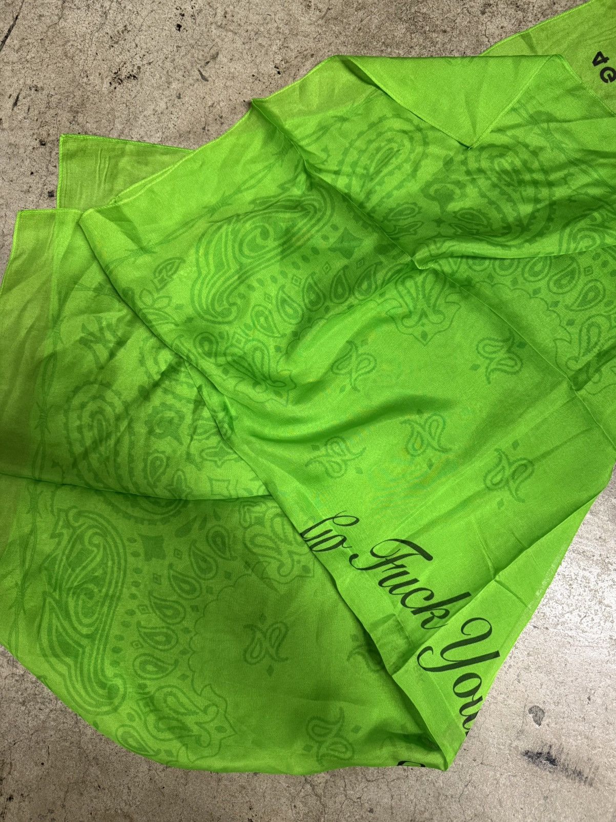 4GSELLER 4GSELLER Neon Green Silk Bandana Size ONE SIZE - 1 Thumbnail