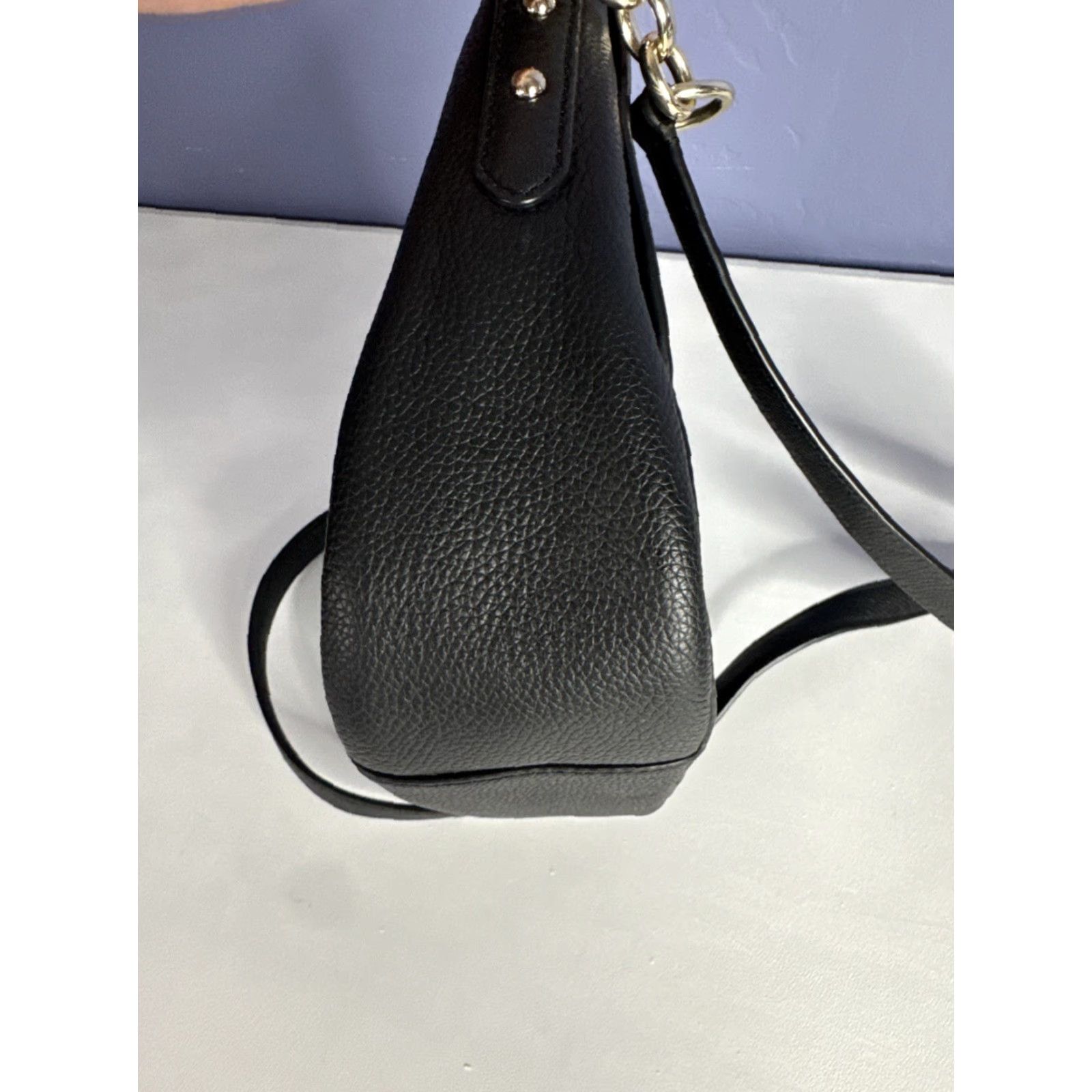 Vintage VINTAGE Kate Spade Crossbody Bag Black Leather Pebbled Gold Hardware Womens Purse Size ONE SIZE - 5 Thumbnail