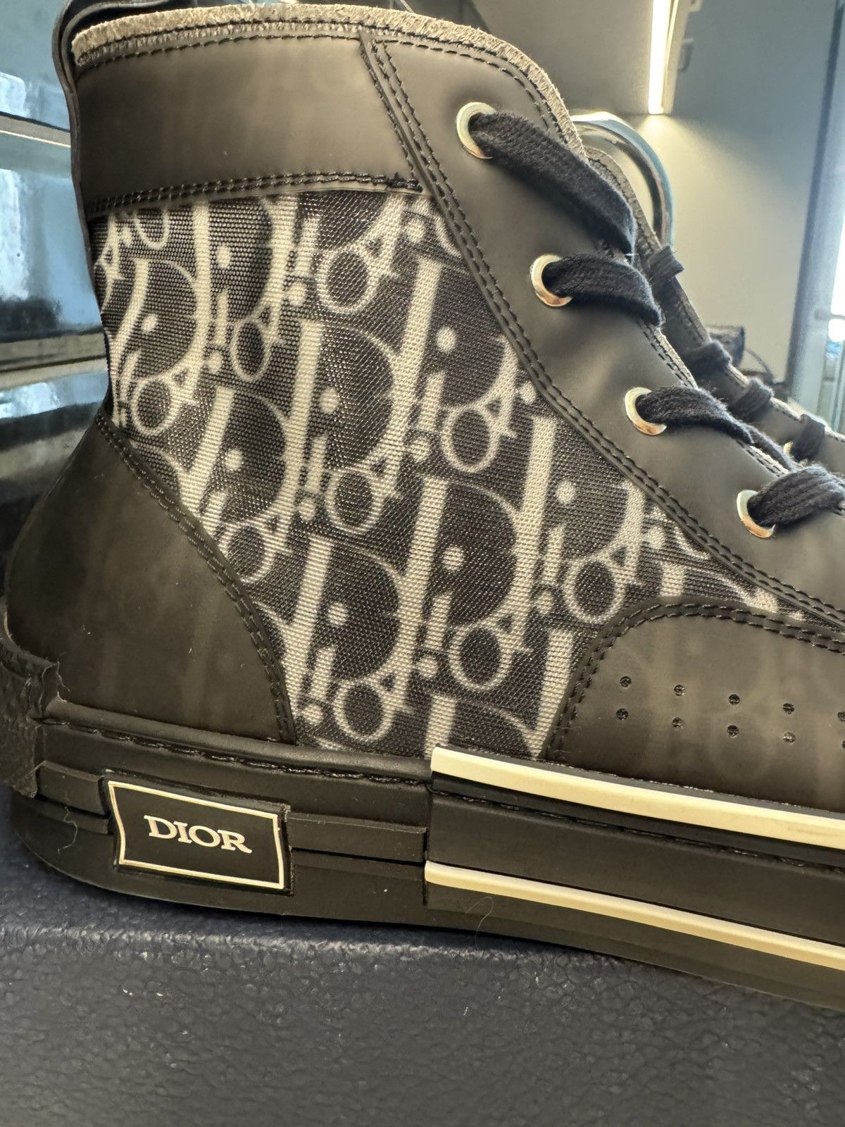 Dior Dior B23 Kim Jones High-Top – Oblique Black – Size 13 Size US 13 / EU 46 - 8 Thumbnail
