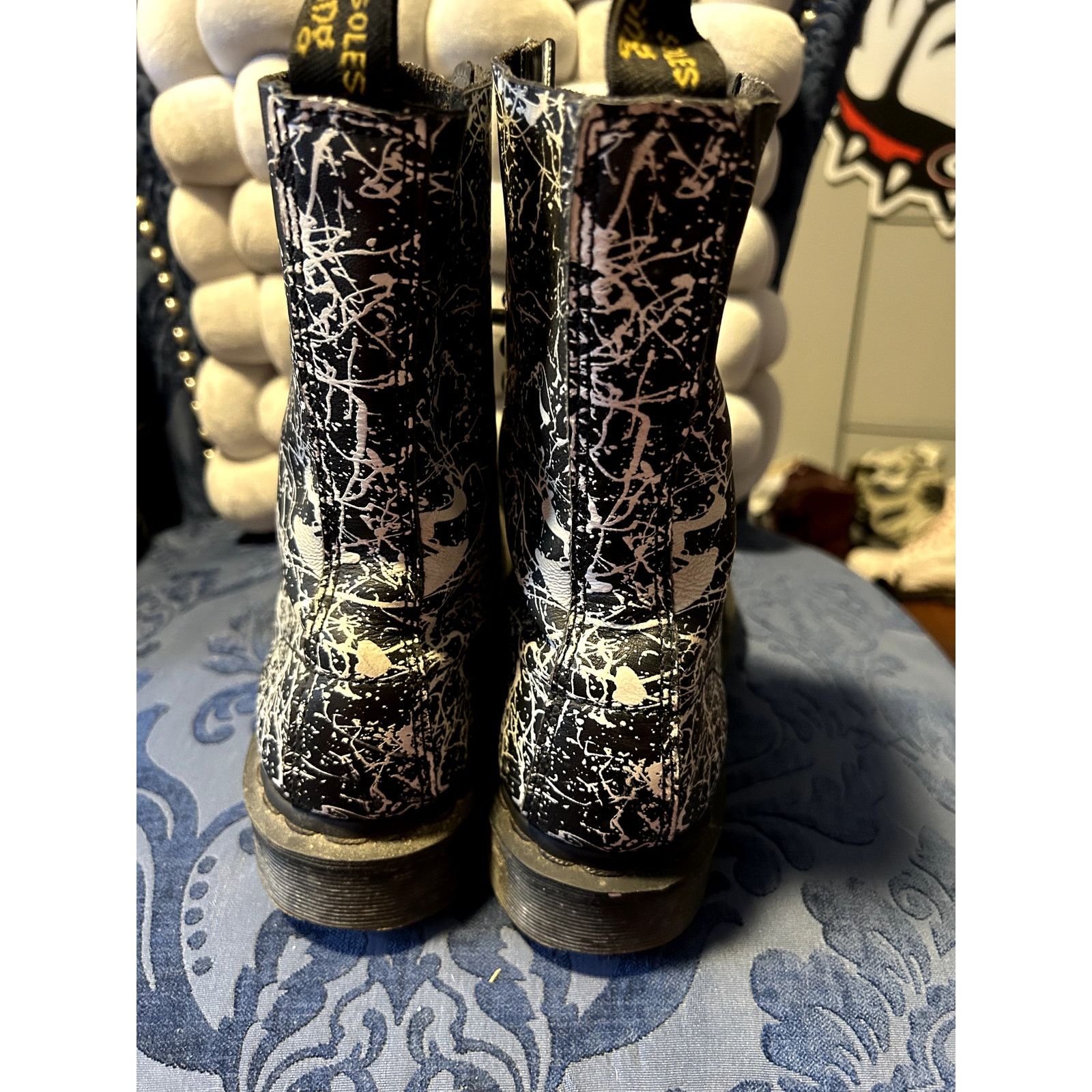 Dr. Martens Dr Martens 14610 Black Paint Splatter Mid Calf Size 8/EU 39 Size US 8 / IT 38 - 6 Thumbnail