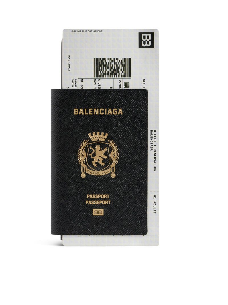 Balenciaga 1-CARD LONG PASSPORT WALLET IN BLACK Size ONE SIZE - 1 Thumbnail