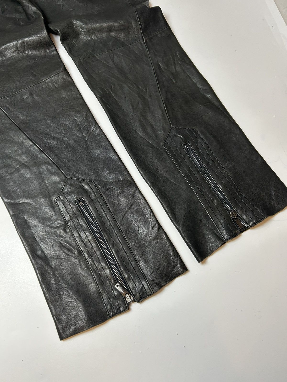 Emporio Armani × Genuine Leather EMPORIO ARMANI LEATHER PANT Size US 29 - 3 Thumbnail