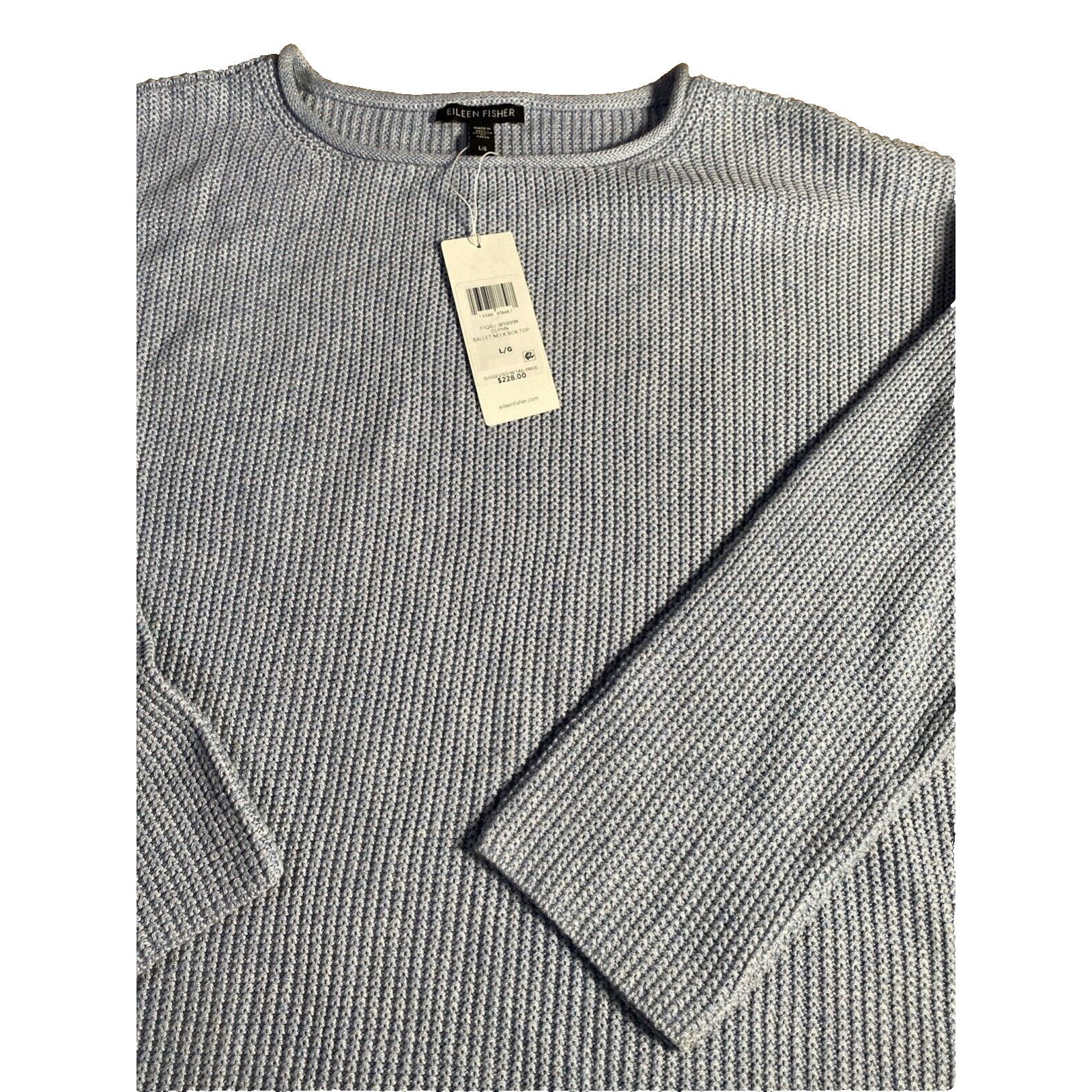 Eileen Fisher NWT Eileen Fisher Delphine Ballet Neck Side Slit Sweater L Size L / US 10 / IT 46 - 5 Thumbnail