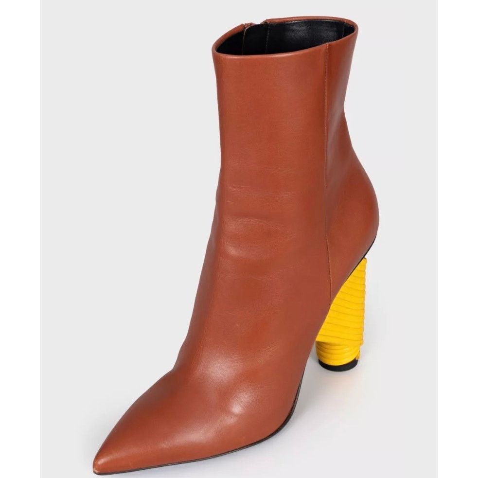Balenciaga Balenciaga Brown Leather Pointed Toe Ankle Boots Size 39 Size US 8 / IT 38 - 3 Thumbnail