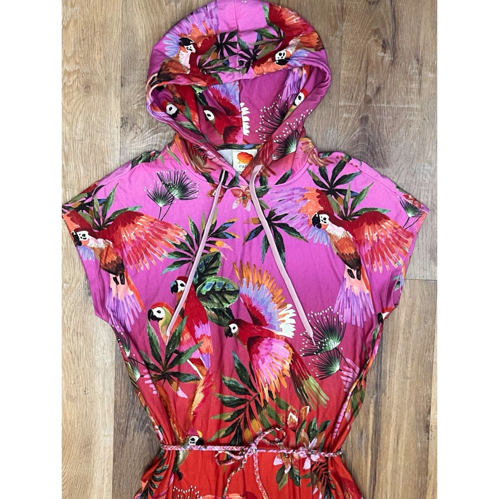 Anthropologie VINTAGE Farm For Anthropologie Dress Tropical Parrots Small Size S / US 4 / IT 40 - 3 Thumbnail