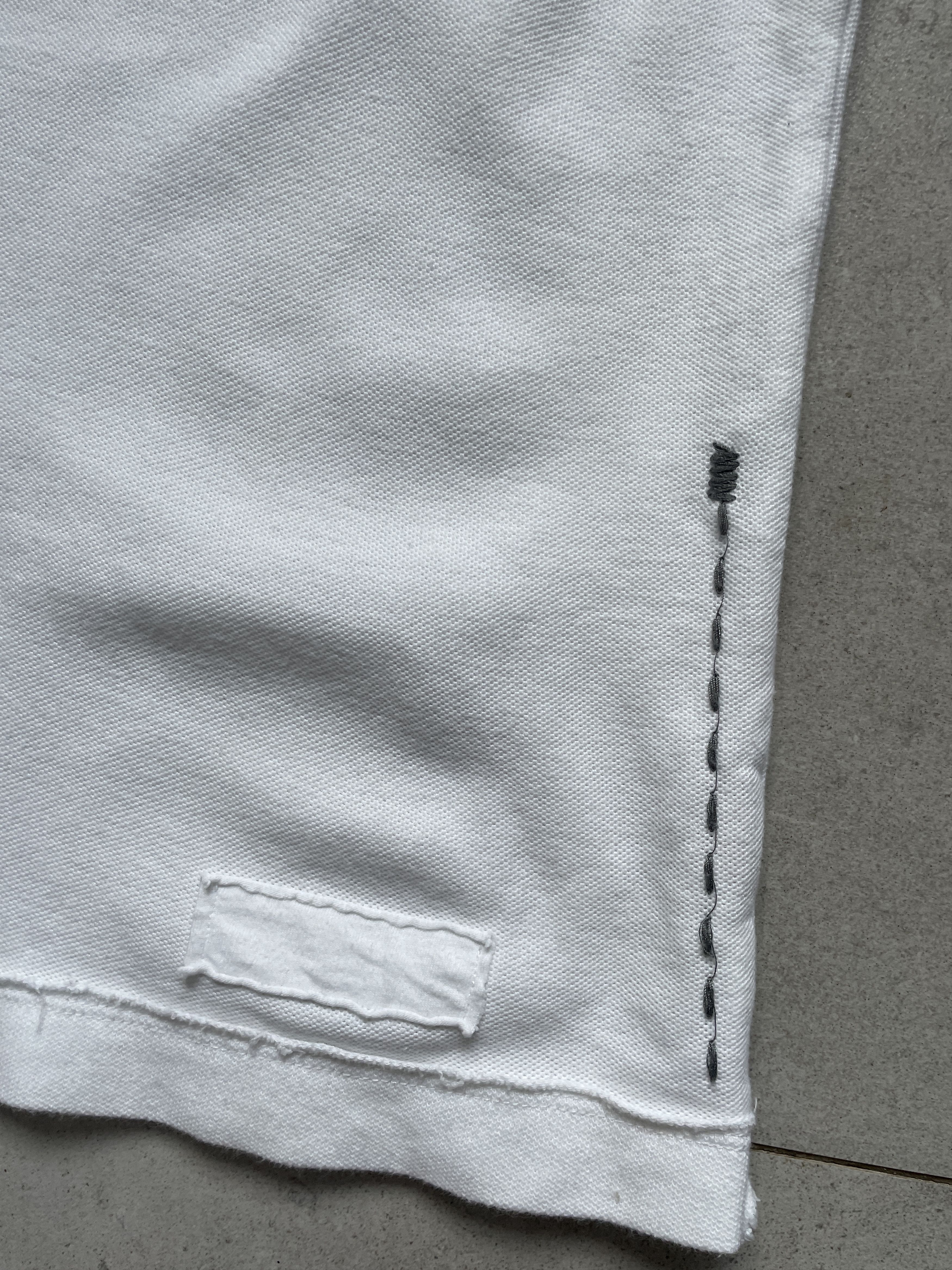 Mek Denim Y2K MEK DENIM TRUE RELIGION STYLE WHITE STITCHED POLO TEE Size US L / EU 52-54 / 3 - 7 Thumbnail