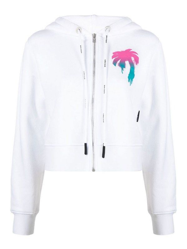 Palm Angels o1y1125 Logo Hoodie in White Size M / US 6-8 / IT 42-44 - 1 Thumbnail