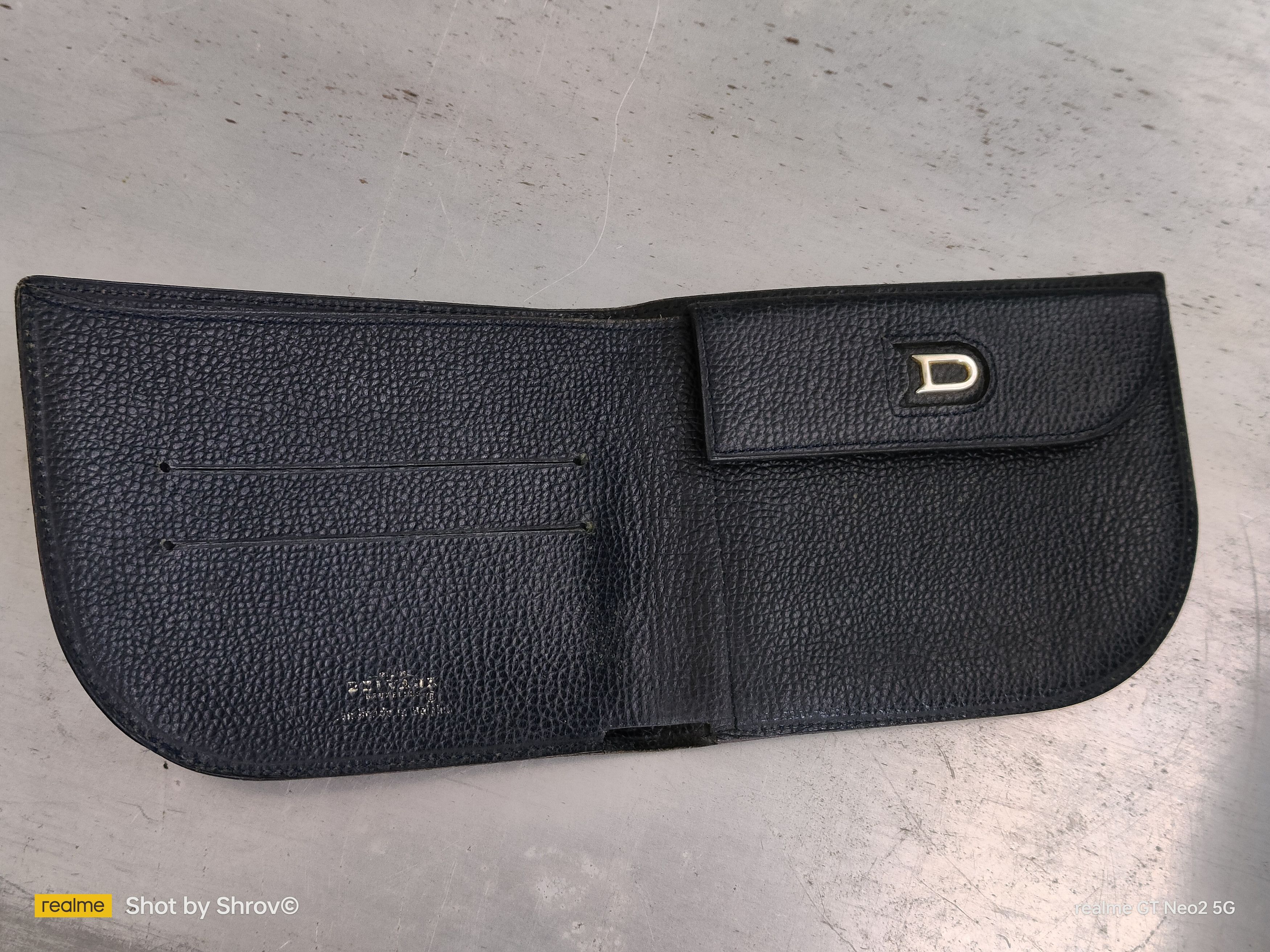 Delvaux Delvaux Dark Blue Leather D Shape Bi-Fold Wallet Size ONE SIZE - 14 Thumbnail