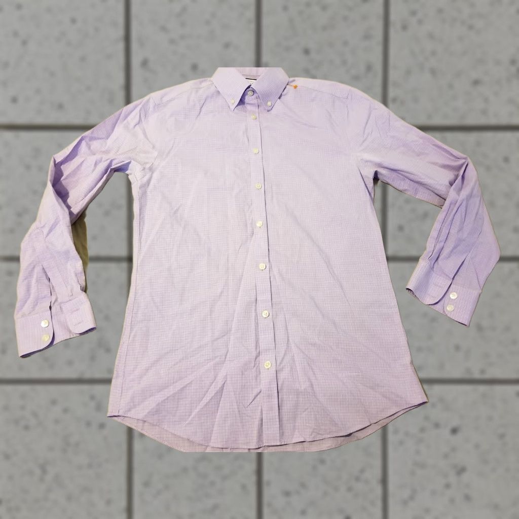 Charles Tyrwhitt Charles Tyrwhitt Dress Shirt Mens 15 33 Purple Cotton Button Long Sleeve Slimming Non-Iron, 100% Cotton, Regular, Classic Shirt Men’s Clothing Size 40R - 1 Thumbnail