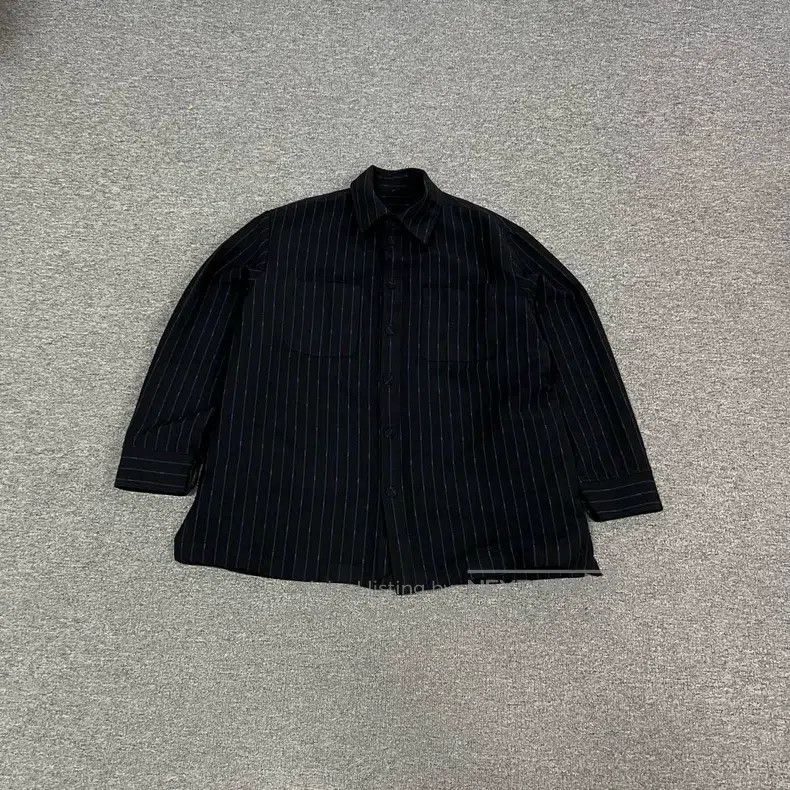 Fendi Fendi Dark Blue Striped Wool Shirt Jacket Size US L / EU 52-54 / 3 - 1 Thumbnail