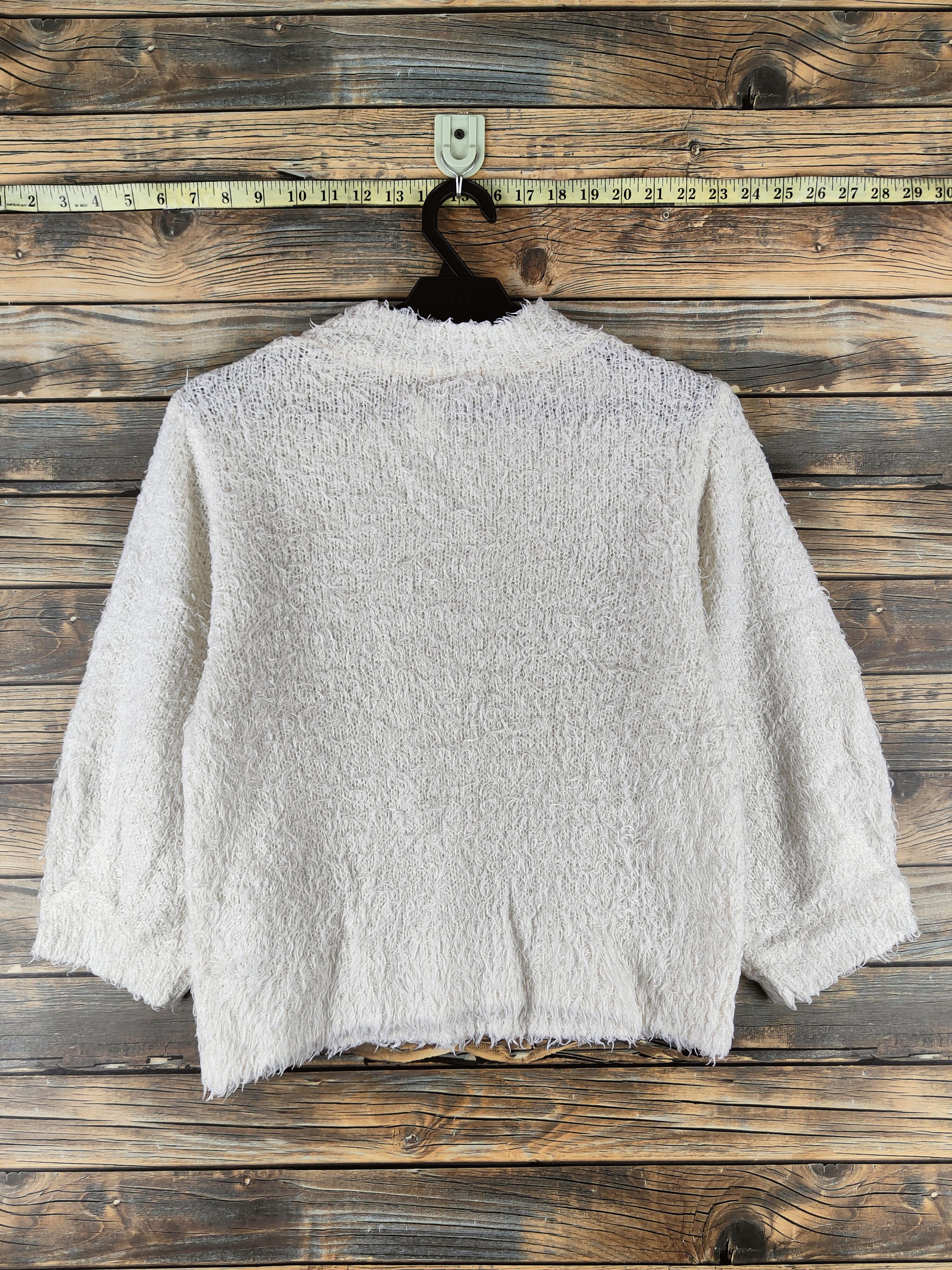 GU DL GU Ivory Fur Mohair Knitwear #46-485 Size S / US 4 / IT 40 - 7 Thumbnail