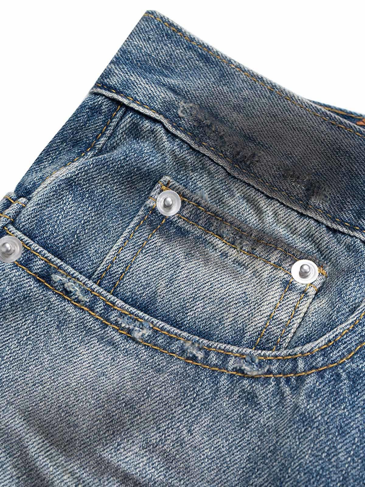 Japanese Brand Tie-Dye Distressed Denim Shorts Size ONE SIZE - 9 Thumbnail