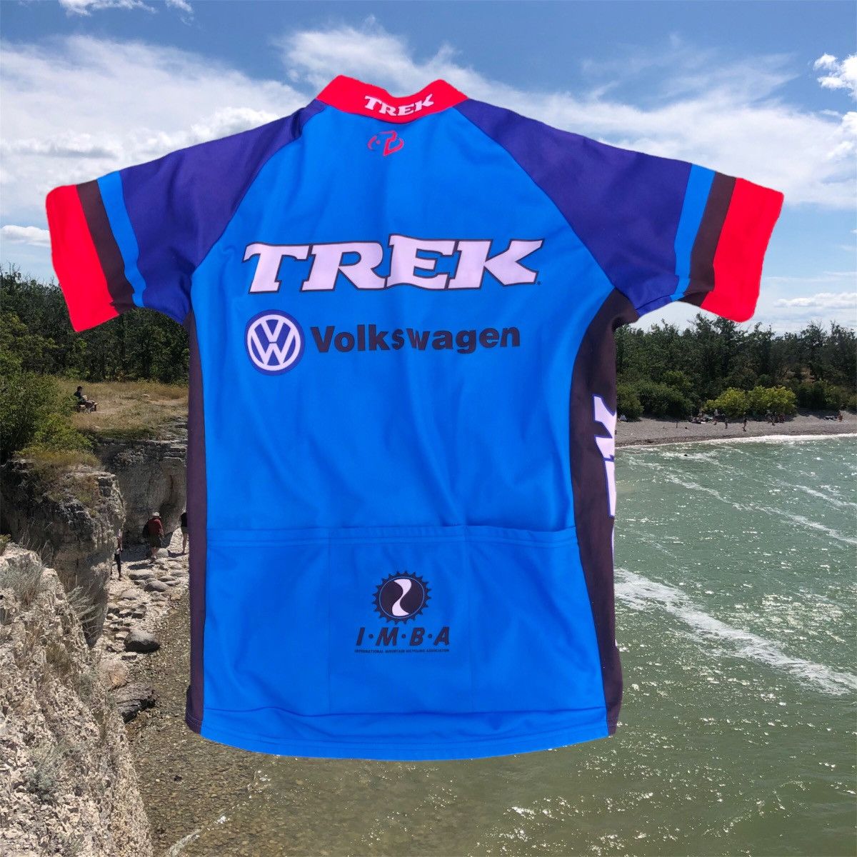 Vintage Trek Volkswagen Cycling Blue Jersey Size US L / EU 52-54 / 3 - 3 Thumbnail