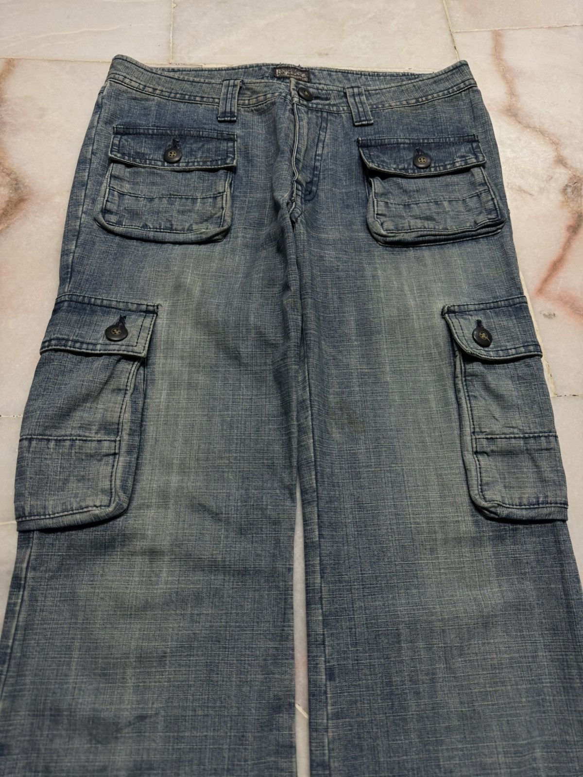 PPFM 💥FLARE💥90s JAPANESE RARE BUSHPANTS CARGO BELL BOTTOM JEANS Size US 29 - 4 Thumbnail