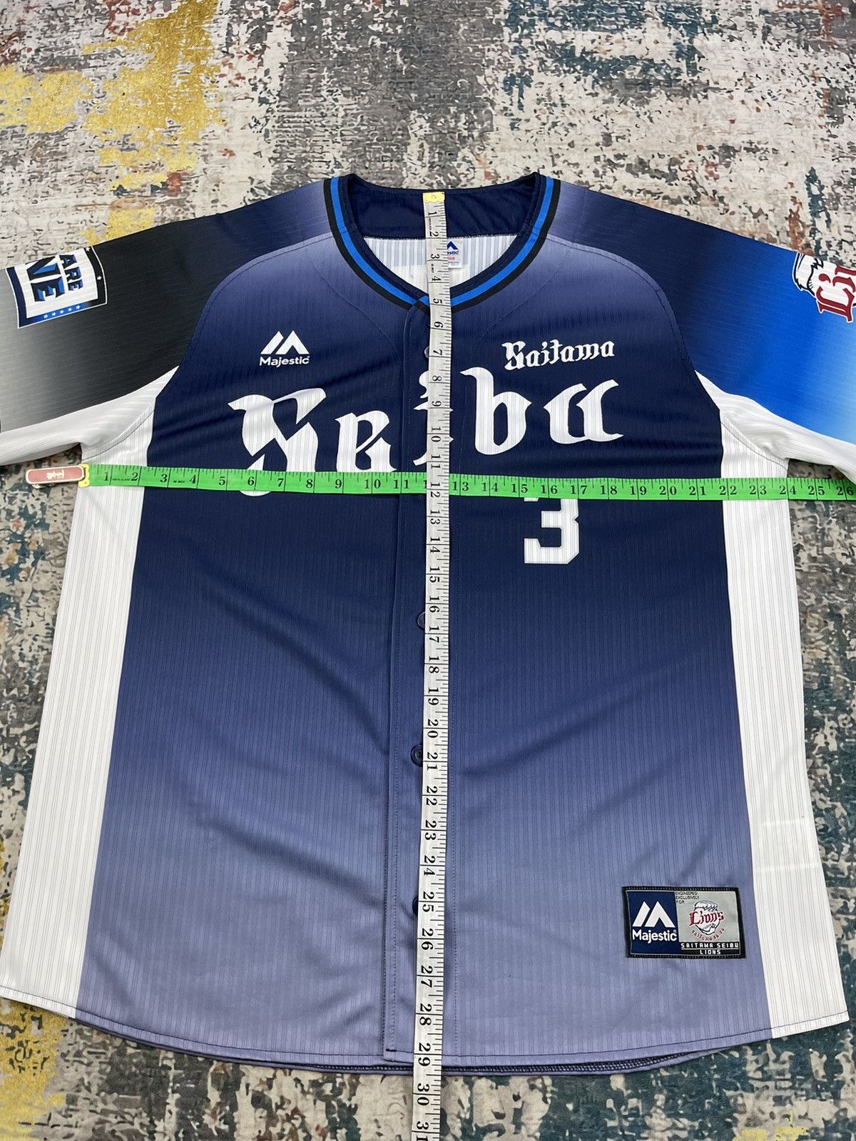 MLB Majestic Saitama Seibu Third Uniform Jerseys Size US L / EU 52-54 / 3 - 10 Thumbnail