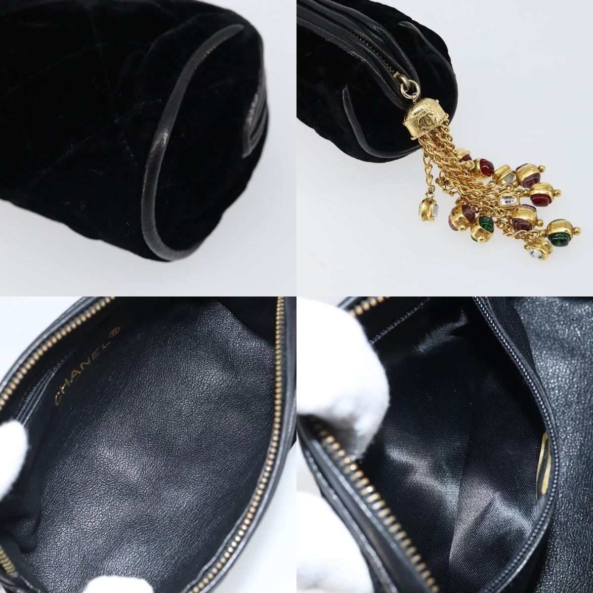 Chanel Chanel Matelasse Pouch Velour Size ONE SIZE - 4 Thumbnail