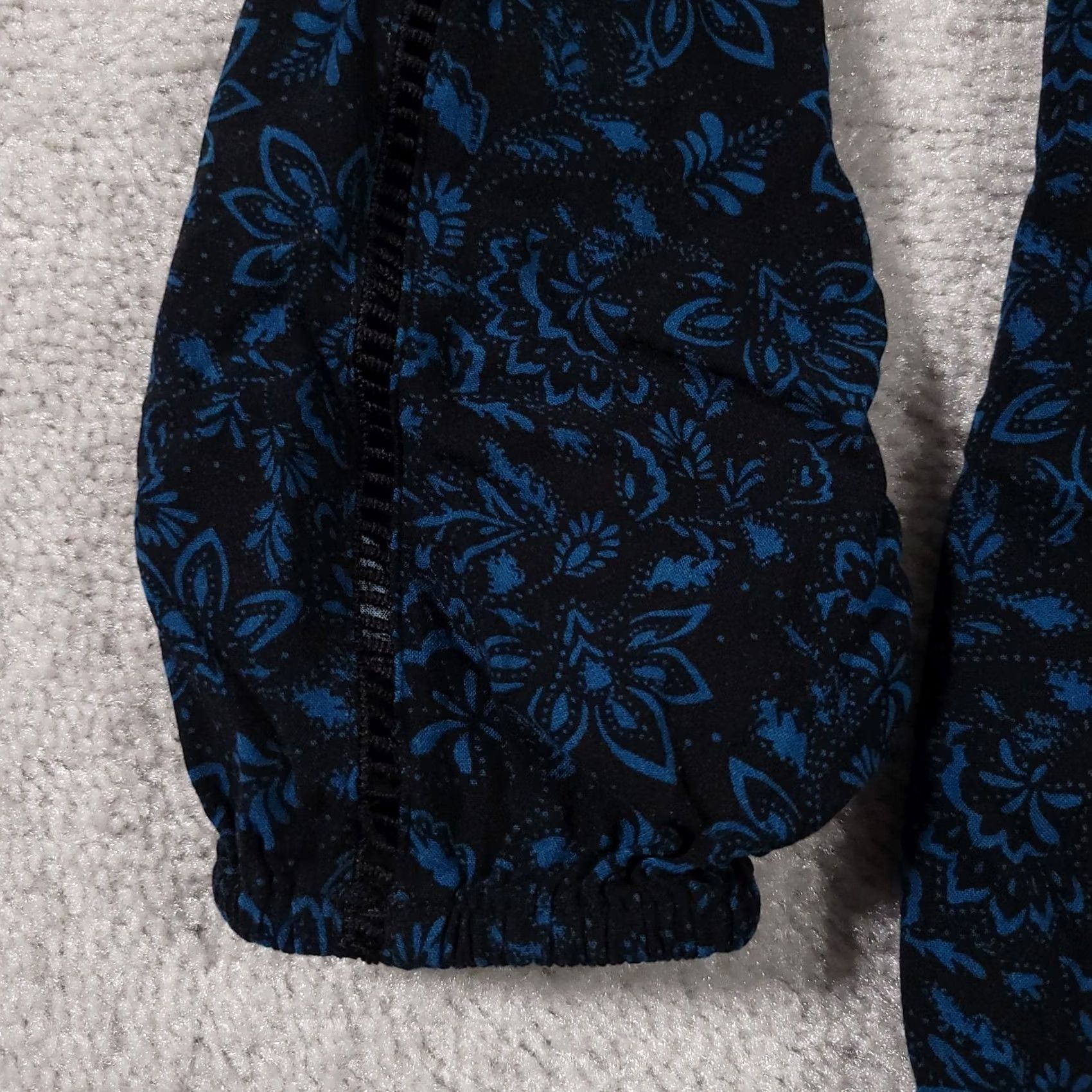 Vintage Cato Shirt Women's Small Blue Floral Long Balloon Sleeve V Neck Tunic Boho Size S / US 4 / IT 40 - 6 Thumbnail