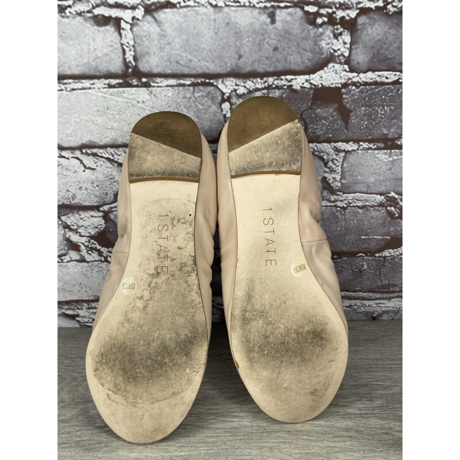 Other 1. State Skylar Ivory Leather Round Ballet Flats Shoes Women Size US 8.5 / IT 38.5 - 7 Thumbnail