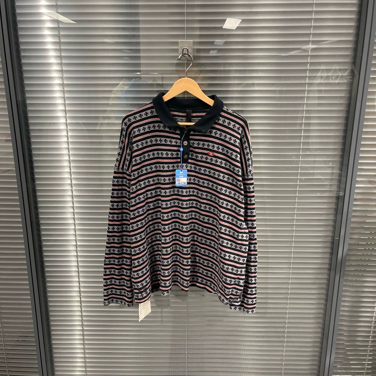 Chrome Hearts Chrome Hearts Matty Black Red Stripe Cross LS Polo L 99New Size US L / EU 52-54 / 3 - 1 Thumbnail