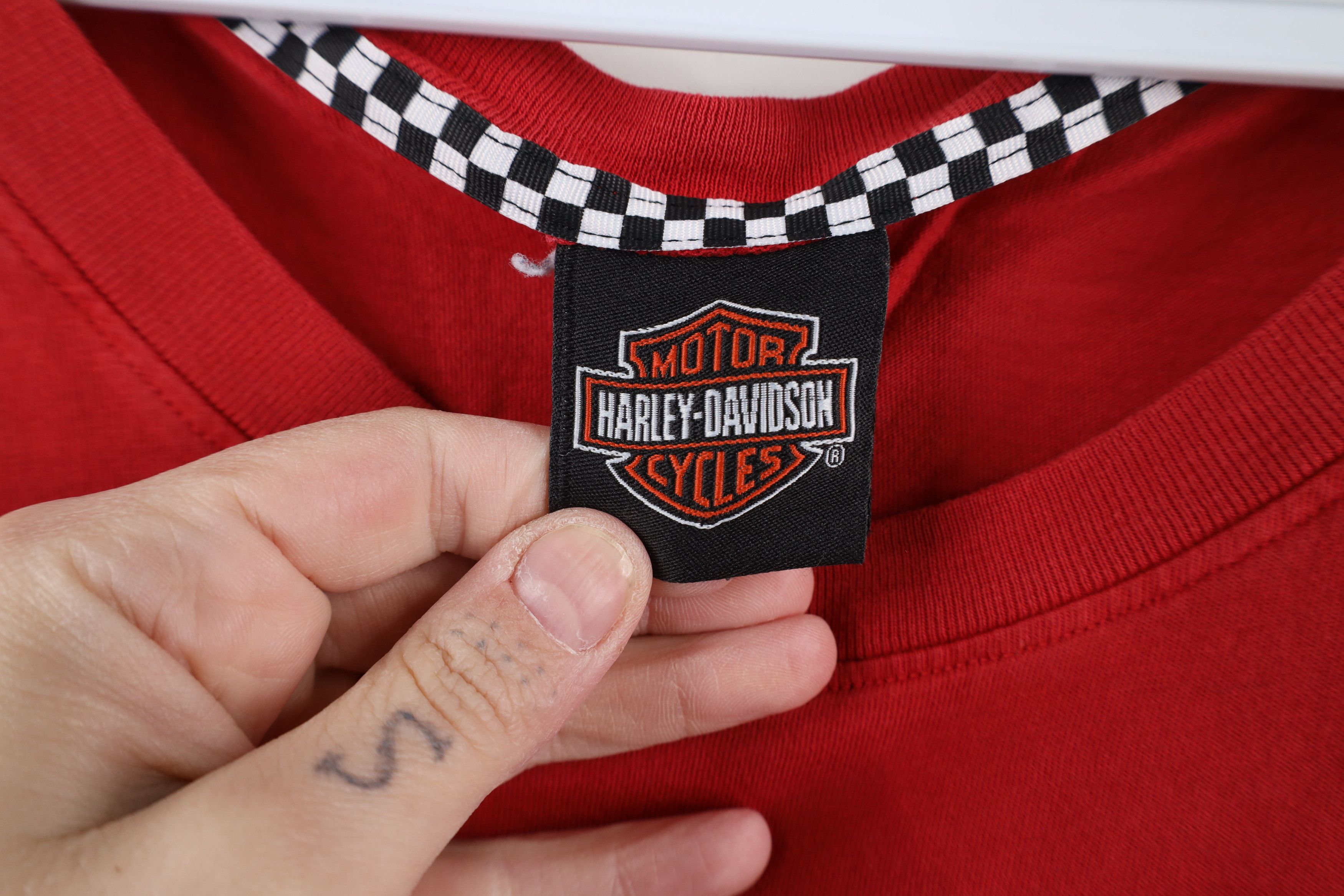 Harley Davidson × Vintage Vintage Y2K Harley Davidson Spell Out Eagle T-Shirt Red Size US XL / EU 56 / 4 - 9 Thumbnail