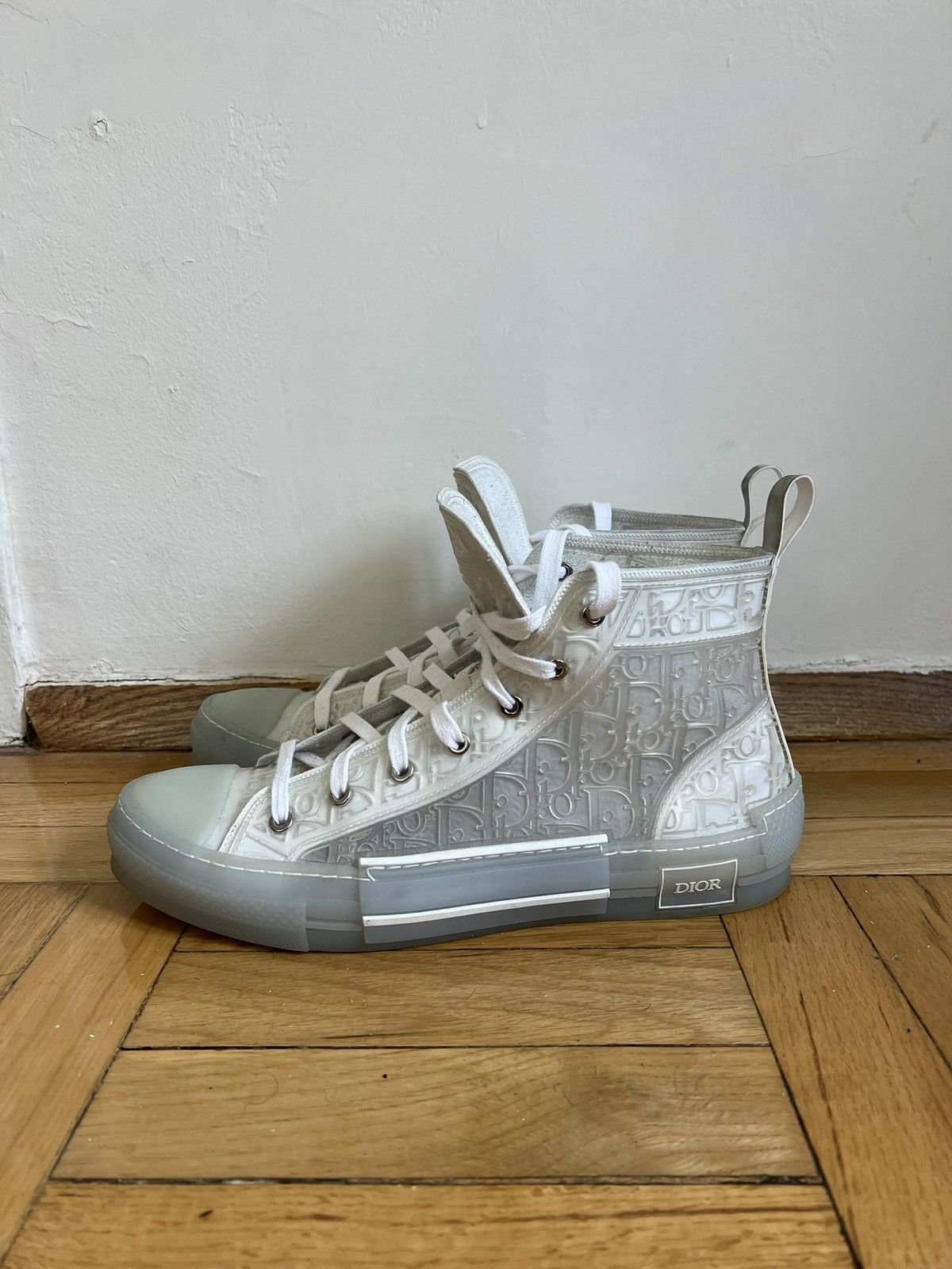 Dior × Kim Jones Dior B23 High 'Raised Dior Oblique - Transparent White' Size US 11 / EU 44 - 2 Thumbnail