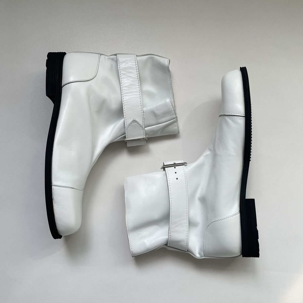 Comme des Garcons Square Toe Black Leather Buckle Boots Size US 8 / IT 38 - 10 Thumbnail