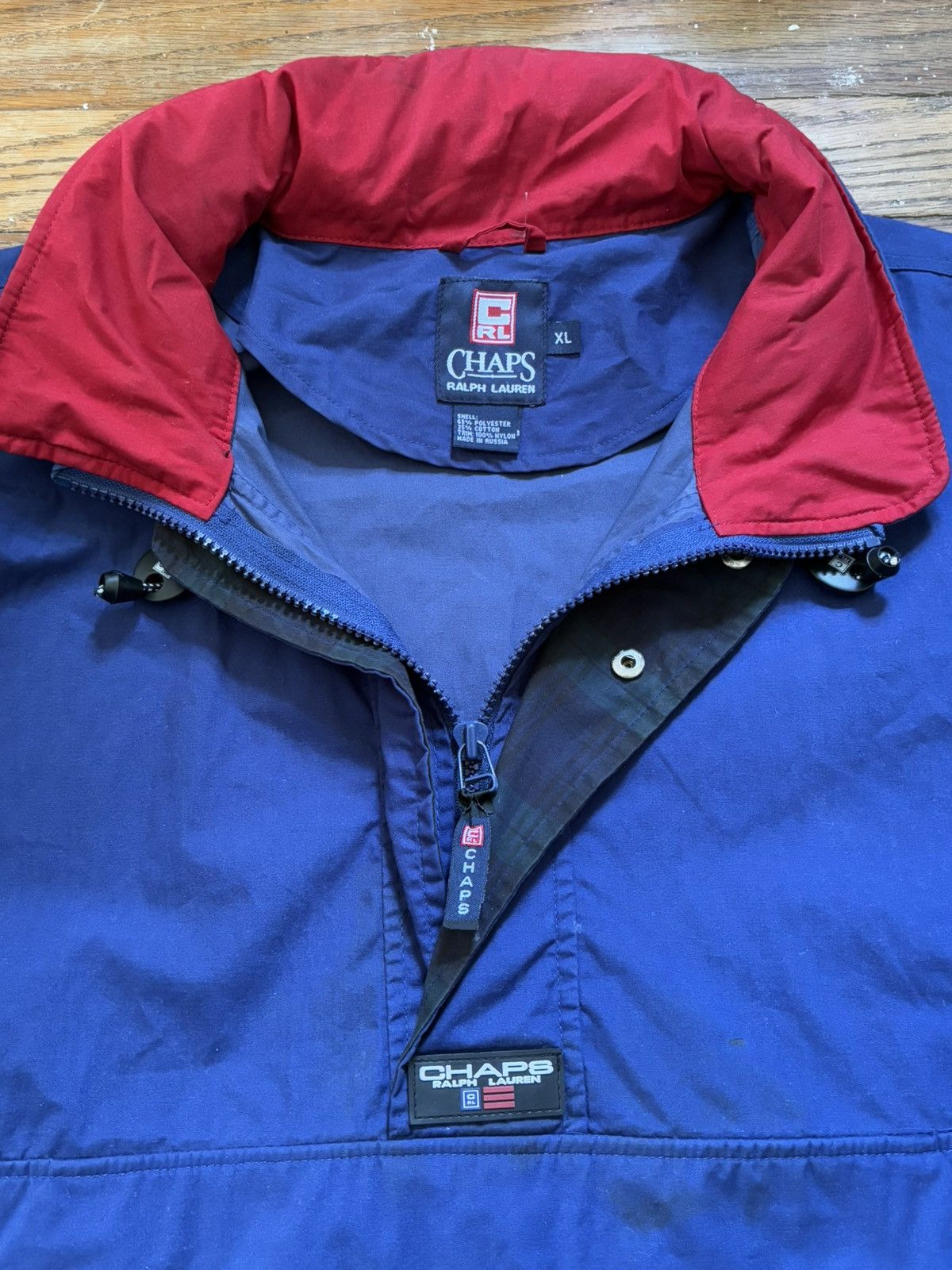 Chaps Ralph Lauren × Vintage CHAPS by Ralph Lauren 1/2 Zip Pullover Windbreaker Size US XL / EU 56 / 4 - 2 Thumbnail