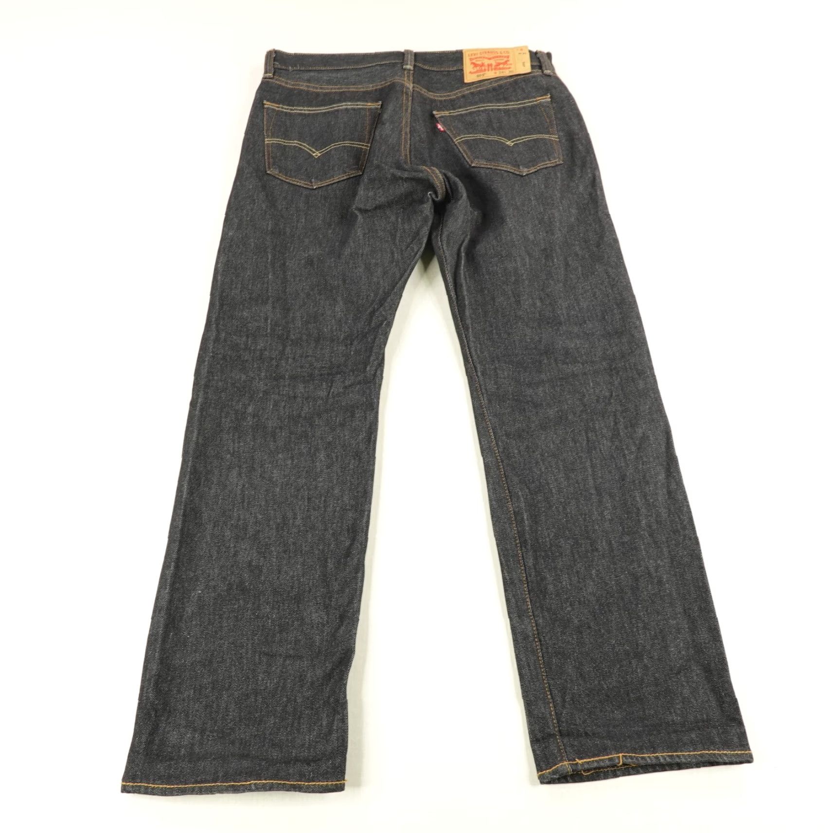 Levi's VINTAGE Levi's Jeans Mens 34x30 Cotton Denim 501 Straight Dark Wash Button Fly Black Classic Size US 35 - 5 Thumbnail