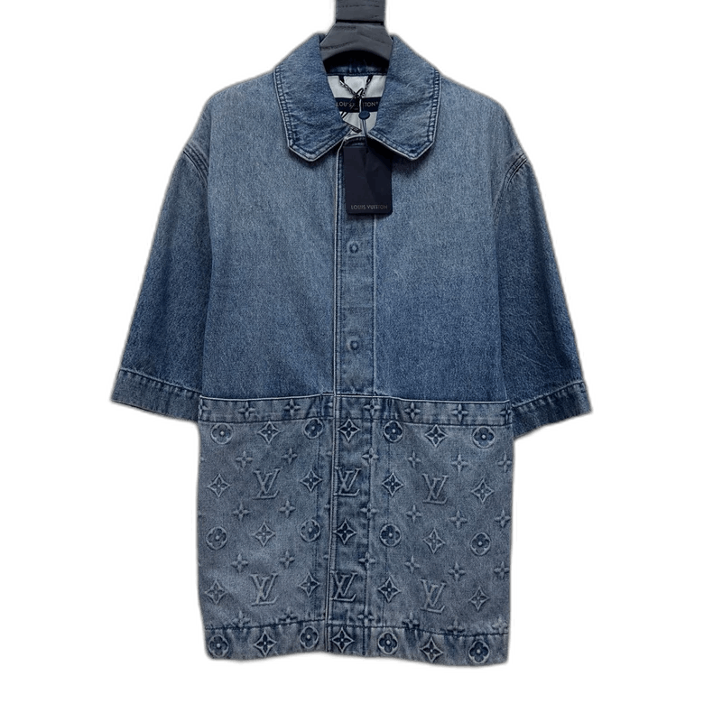 Louis Vuitton Louis Vuitton Denim Short Sleeve Shirt - dmc Size M / US 6-8 / IT 42-44 - 1 Thumbnail