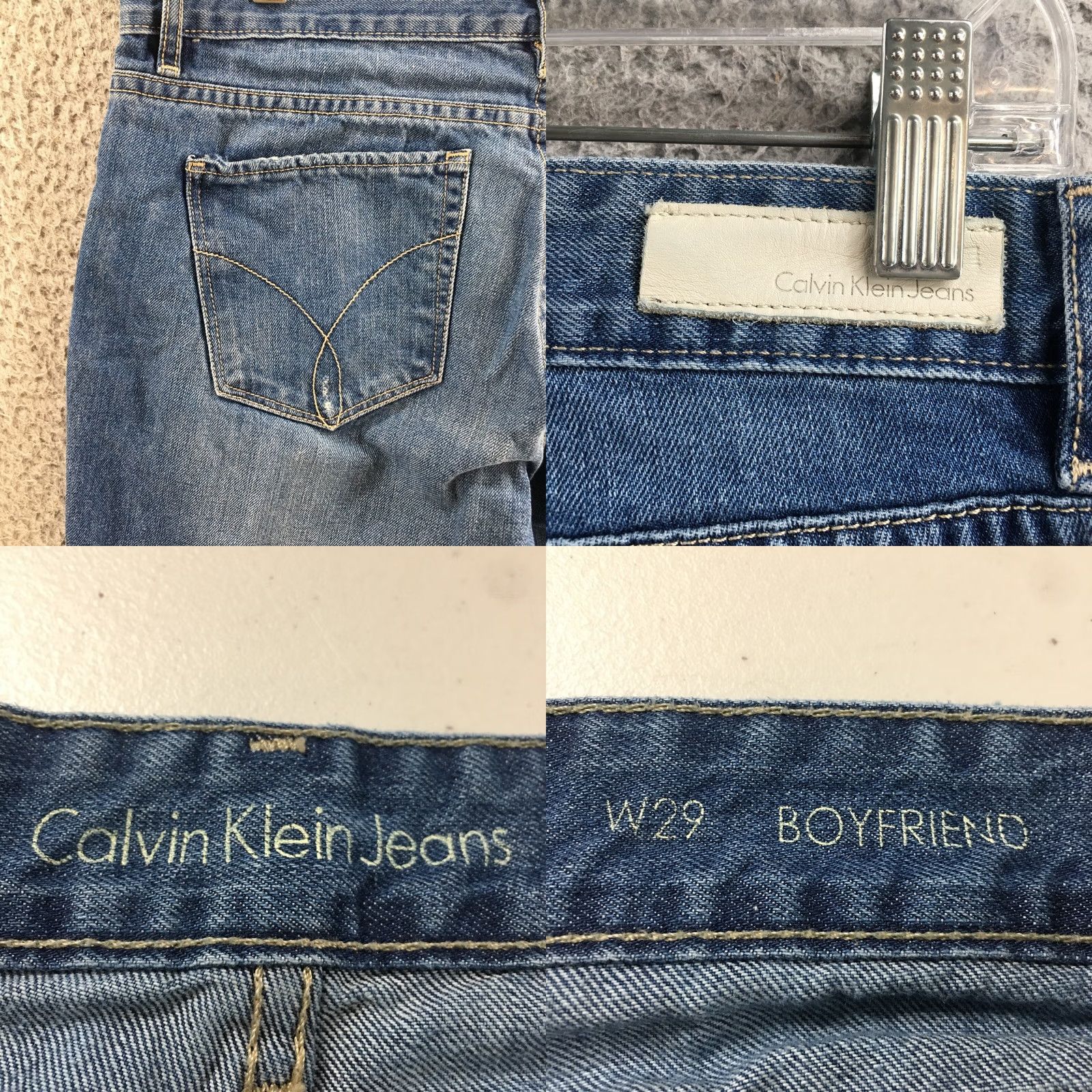 Calvin Klein Calvin Klein Jeans Womens 29 Boyfriend Blue Denim Mid Rise Distressed Cotton Jeans Size 29" - 10 Thumbnail