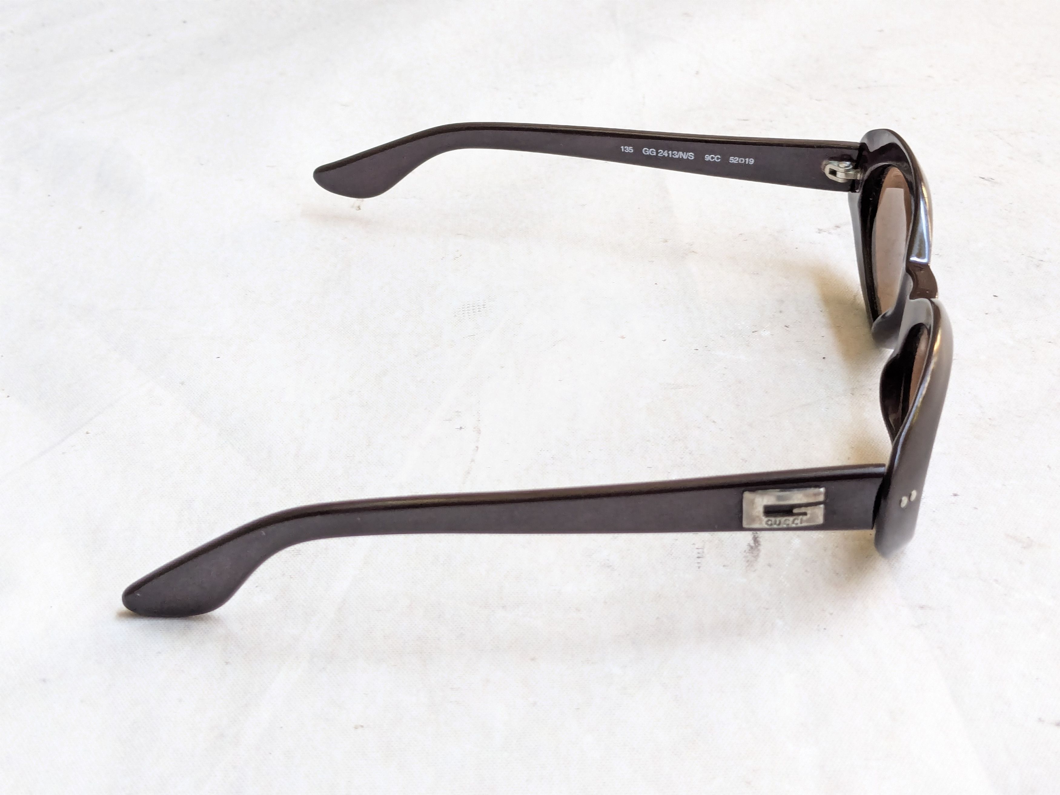 Gucci × Vintage Gucci Sunglasses GG2413/N/S Brown Y2K Oval Size ONE SIZE - 9 Thumbnail