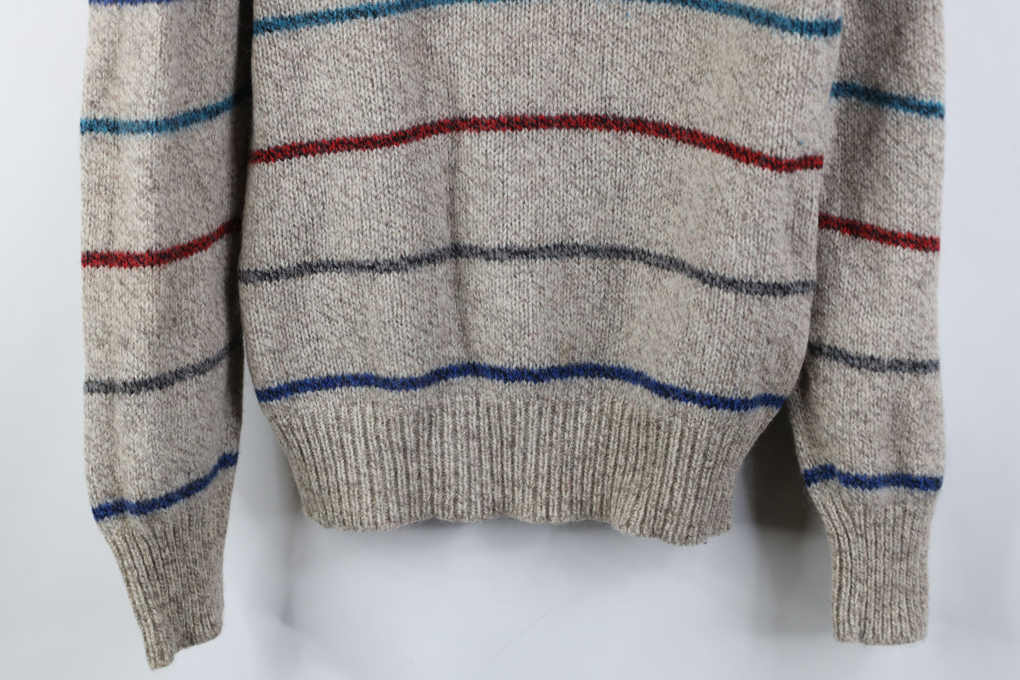 Vintage Vintage 70s Streetwear Blend Knit Striped Henley Sweater USA Size L / US 10 / IT 46 - 3 Thumbnail