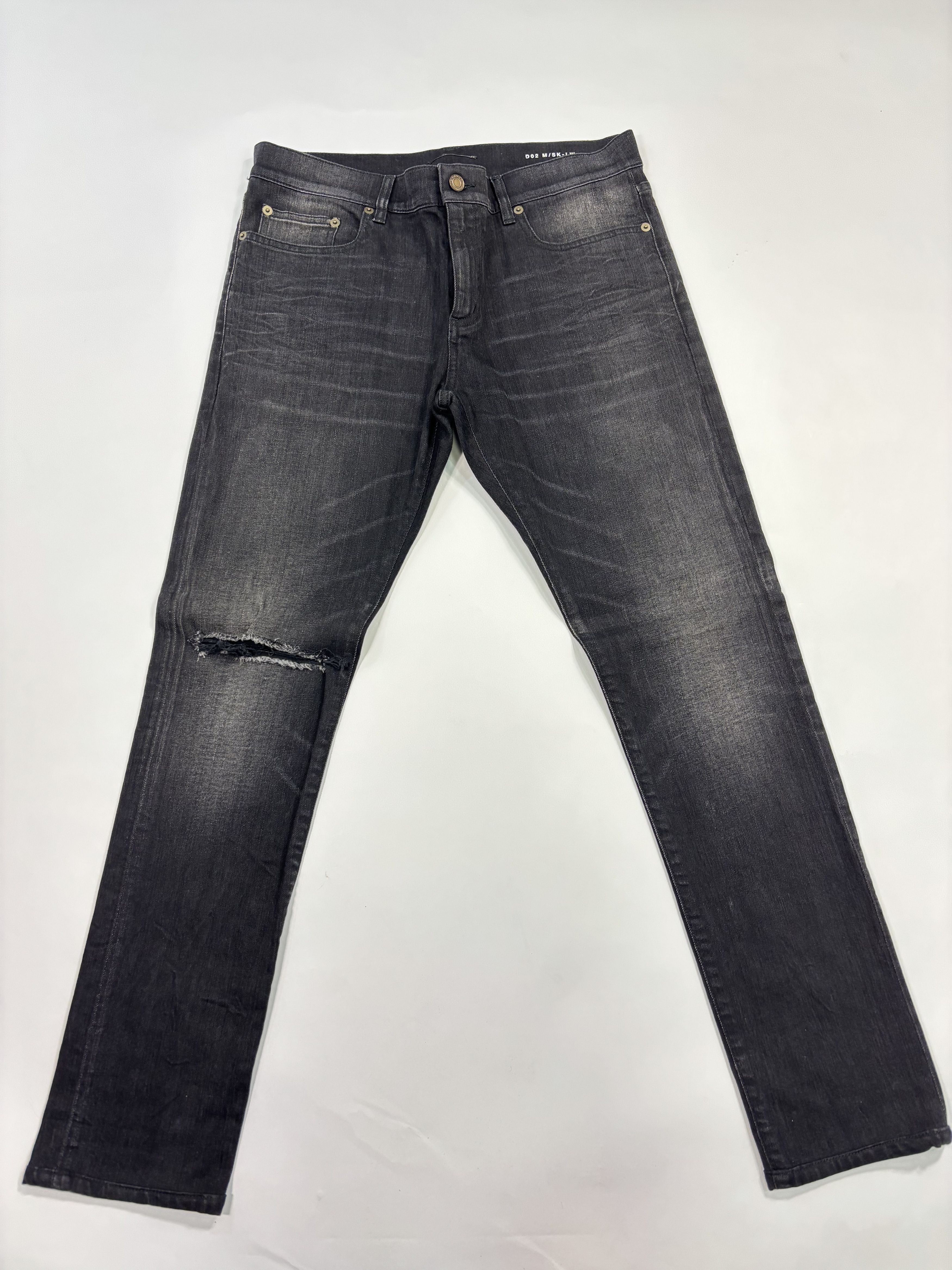 Saint Laurent Paris Saint Laurent Distressed Black Jeans Size US 32 / EU 48 - 1 Thumbnail