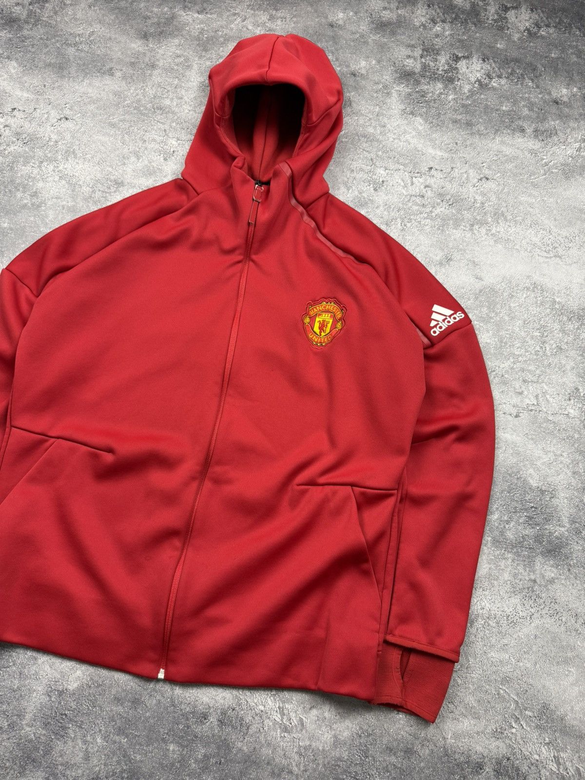 Adidas Vintage Adidas Manchester United Football ZNE Zip Hoodie Y2K Size US XL / EU 56 / 4 - 4 Thumbnail