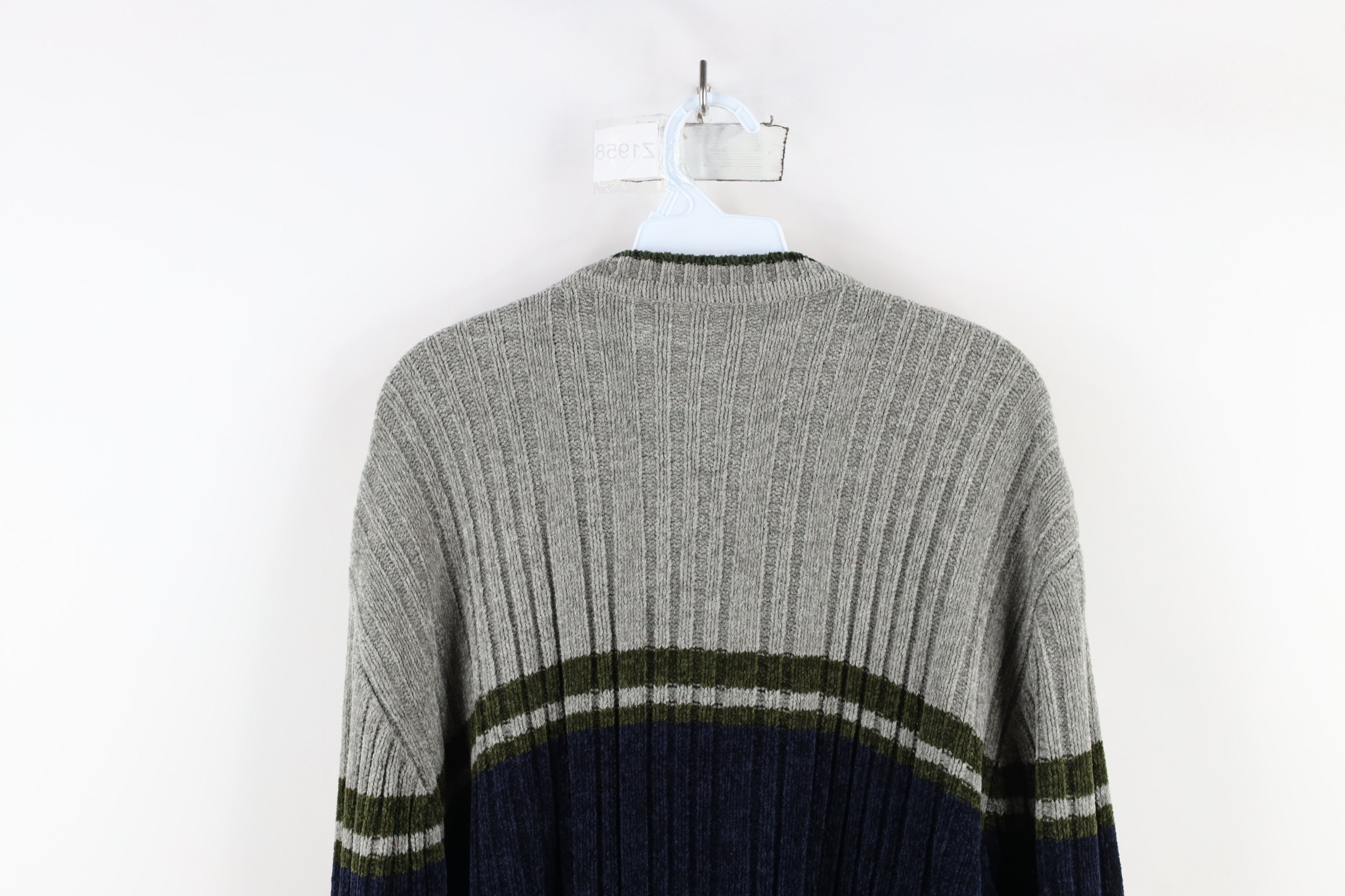 Vintage Vintage 90s Streetwear Block Ribbed Knit Fleece Sweater Size US XL / EU 56 / 4 - 10 Thumbnail