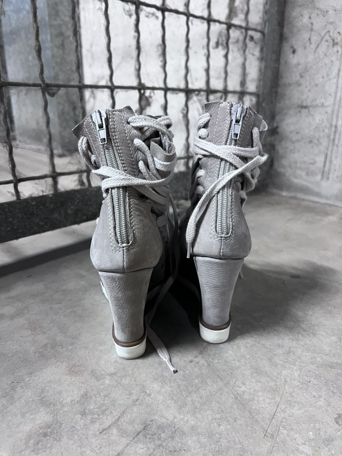 Vintage Real Leather Laced Wedge Avant Garde Shoes Size US 6 / IT 36 - 2 Thumbnail