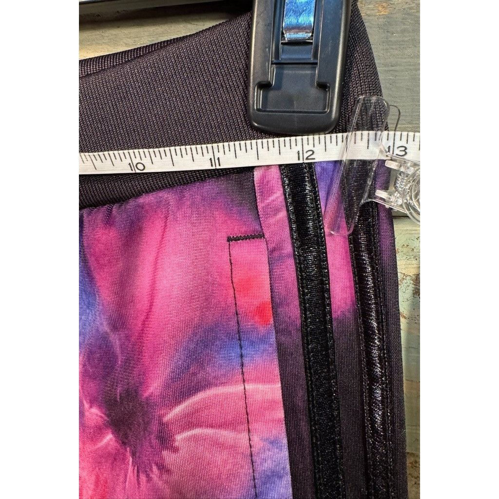 Adidas Girl's ADIDAS Logo Black Pink Floral Pants LARGE (14) Gently Size 36" / US 14 / IT 50 - 5 Thumbnail
